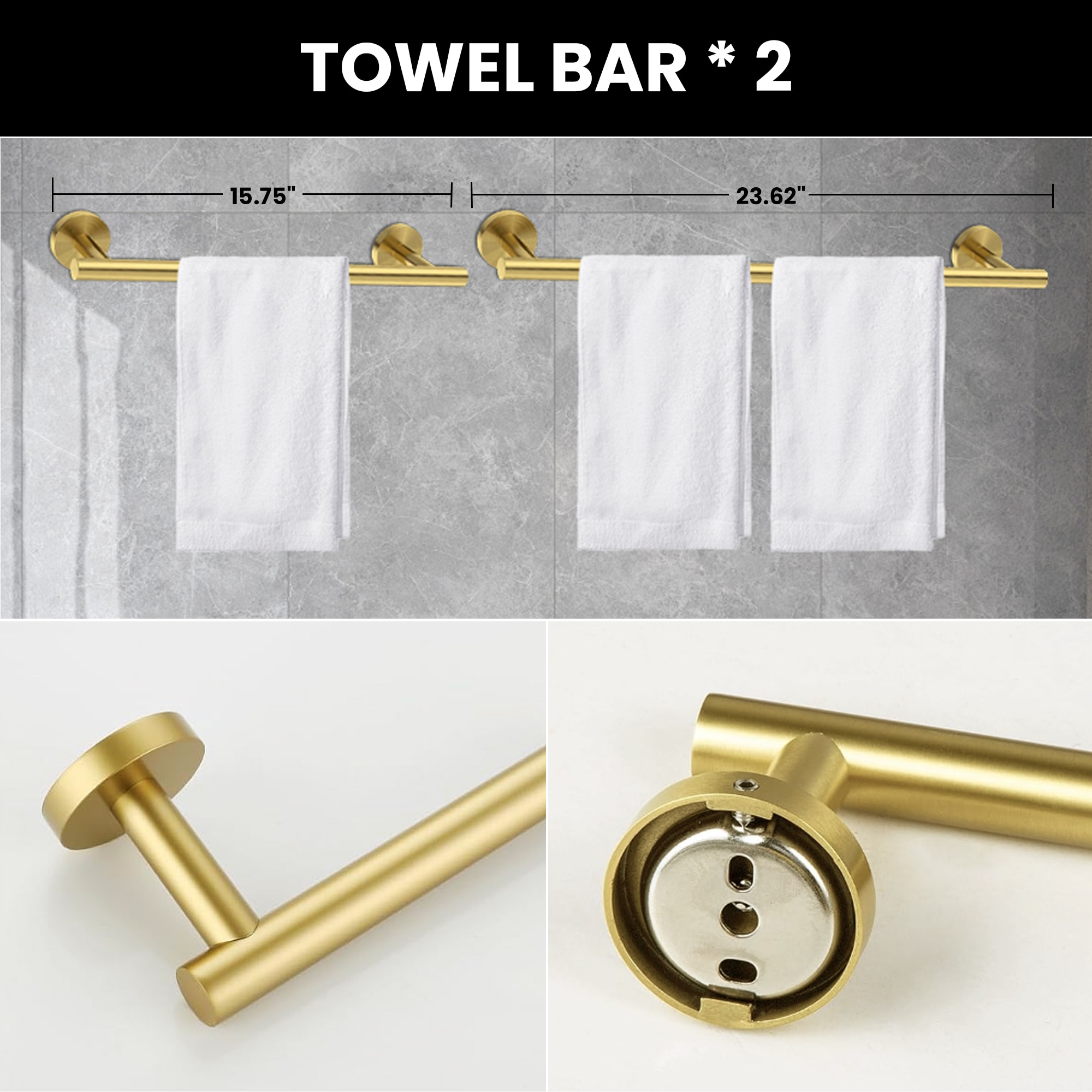 Wooakway BHS6R600-GD Decorative-Bath-Hardware-Kits - View #3