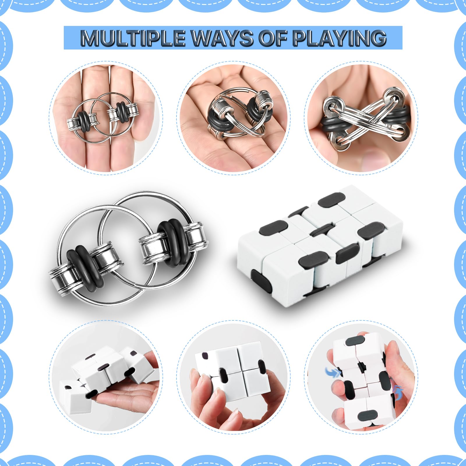 Misopily 6 Piece Sensory Fidget Toy Set Infinity Cube 3 Magnetic
