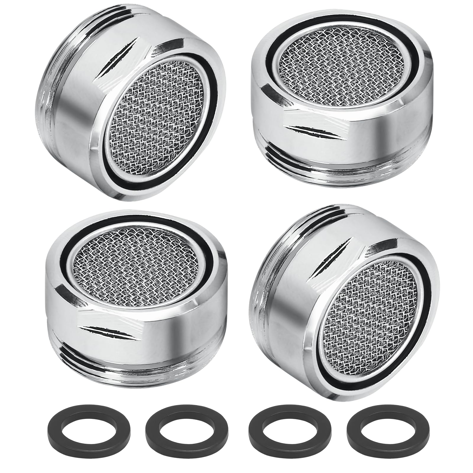 Aoibox  4 Pack 15 16 in Faucet Aerator Male Thread Replacement Parts with Brass Shell and Gasket for Bathroom