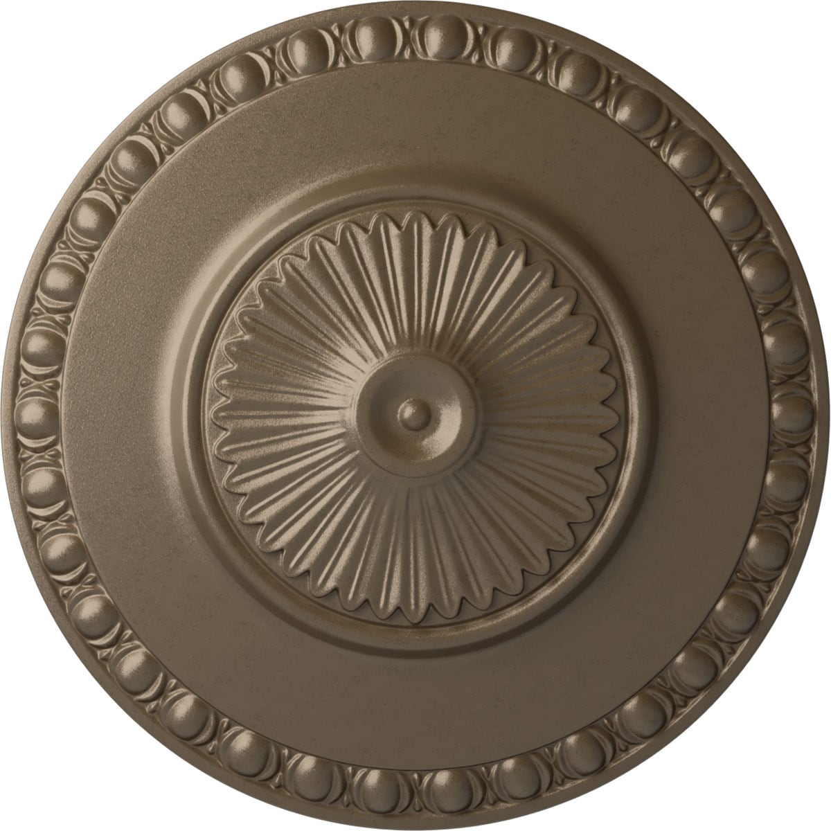 Ekena Millwork CM23LYWSS Lyon 23.5-in W x 23.5-in L Painted Warm Silver Polyurethane Whole Ceiling Medallion