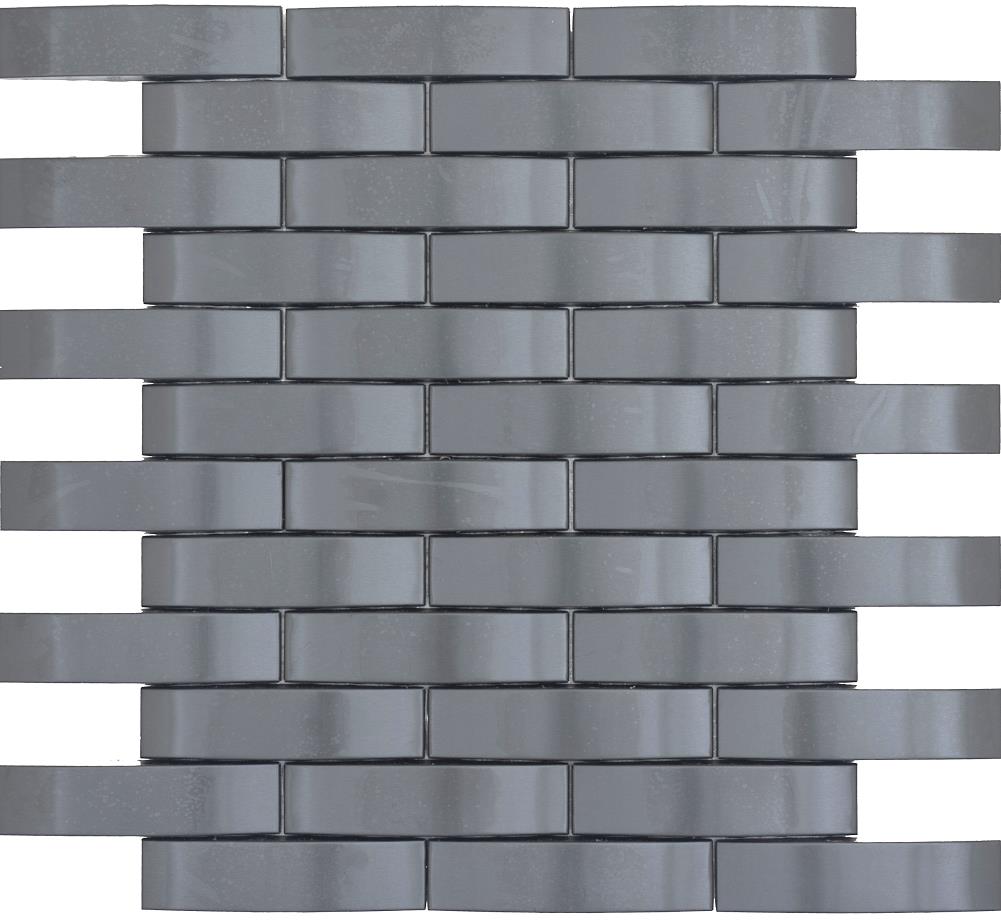 Emser Gleam 10-Pack Graphite Metal Border Tile (11-in x 12-in)