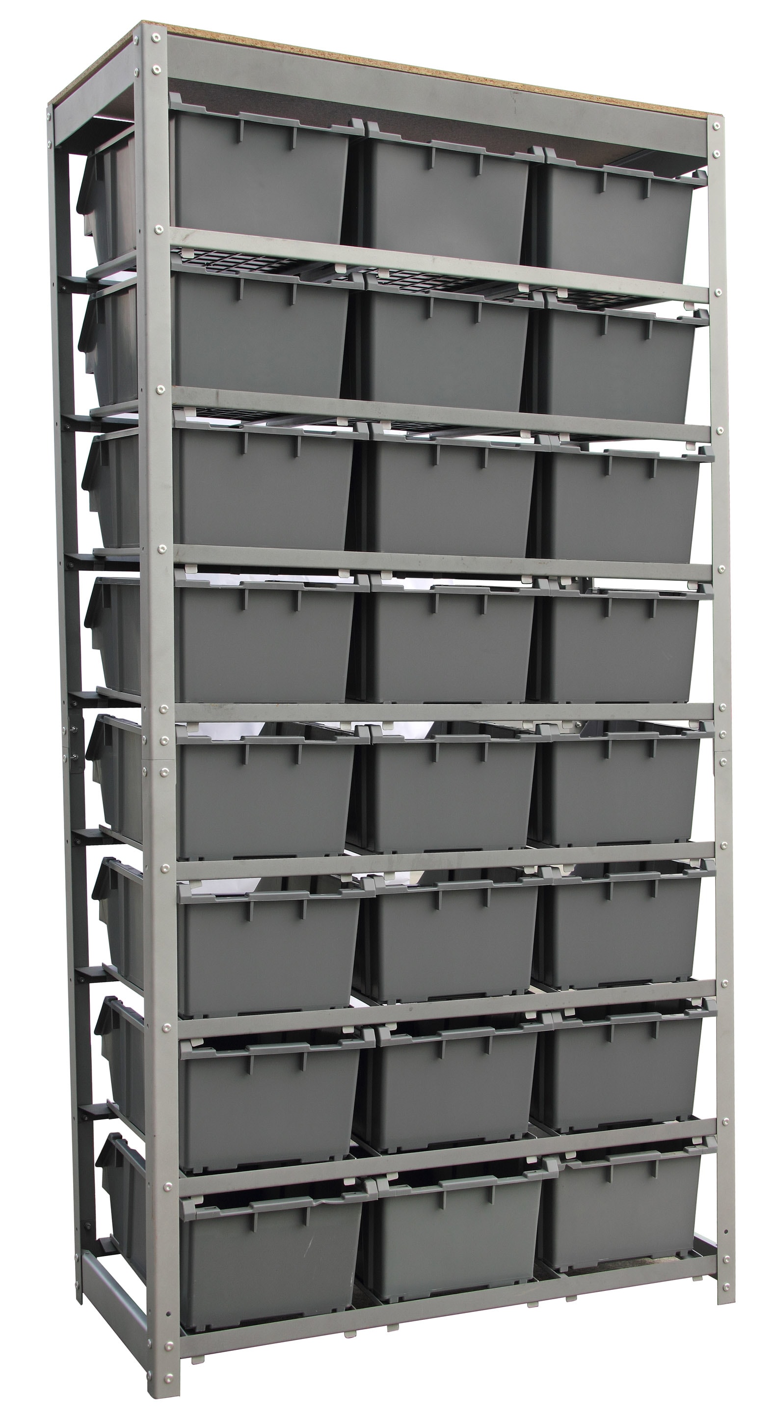 Jonnisha 33 W x 15 D x 48 H Garage Storage Bin Rack System Heavy Duty 6 Tiers 22 Bins Shelving Units Rebrilliant