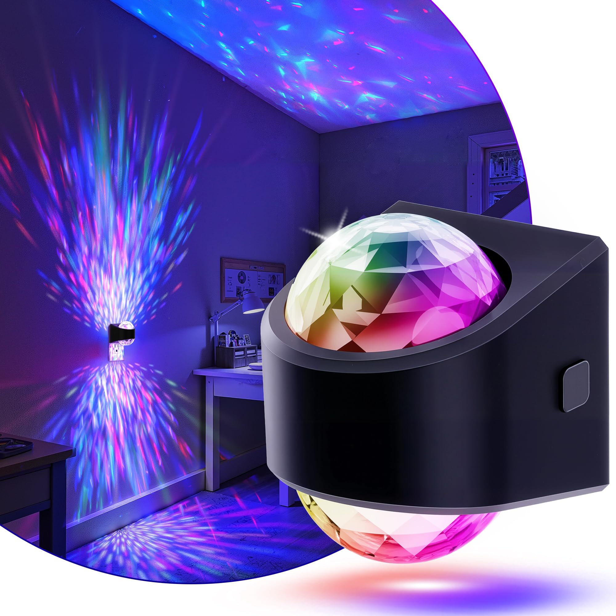 CYIKE  LED Night Light for Kids Star Projector with Dusk to Dawn Sensor 9 Color Changing Galaxy Nightlight for Playroom Party Birthday Gifts