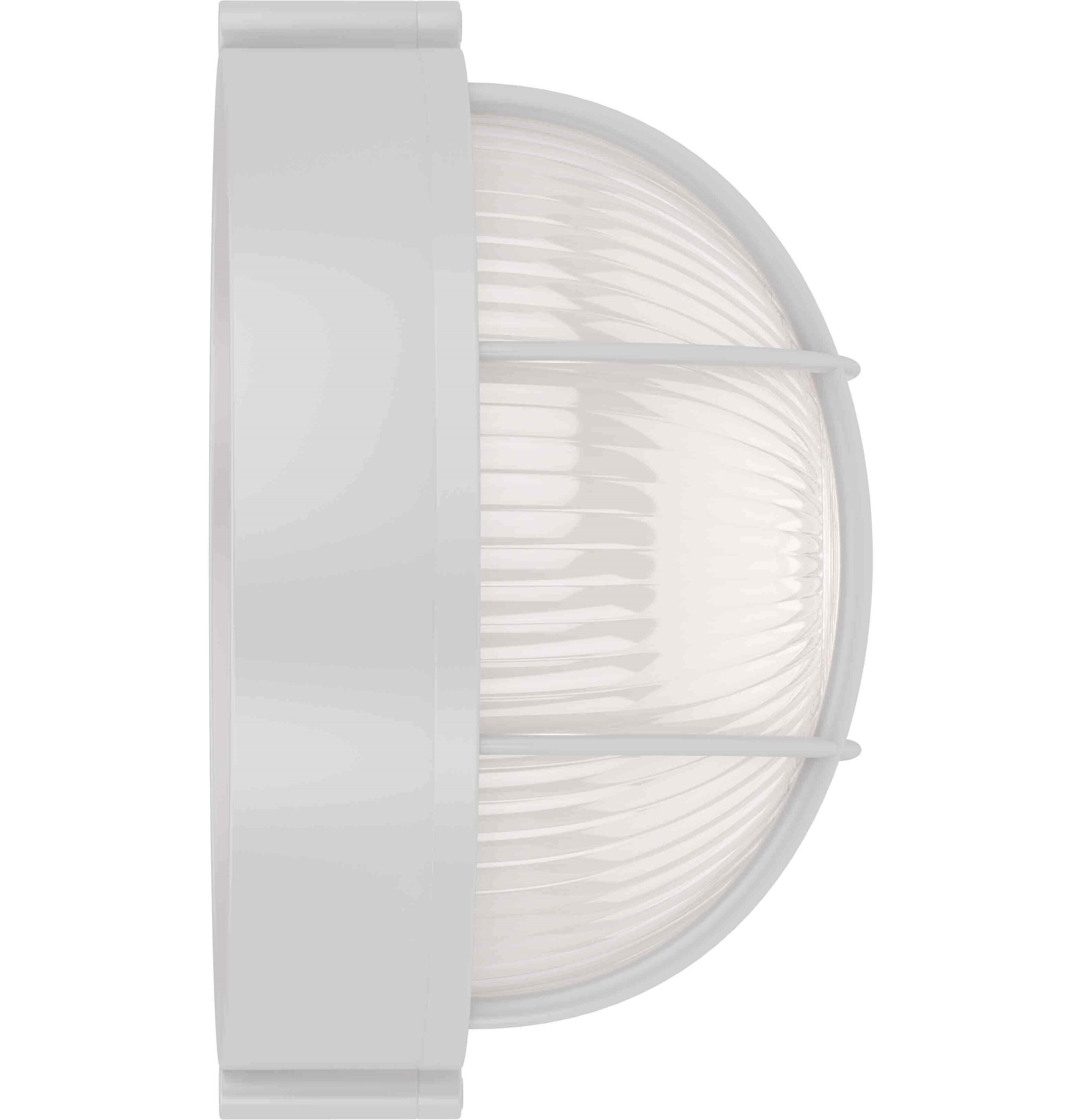 Luminous White Aluminum 7.5" Outdoor Bulkhead Light with Frosted Glass