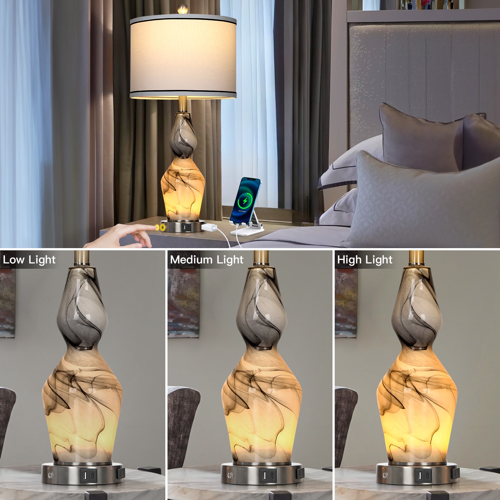 UrFurnishings TD-334 Table-Lamps - View #2