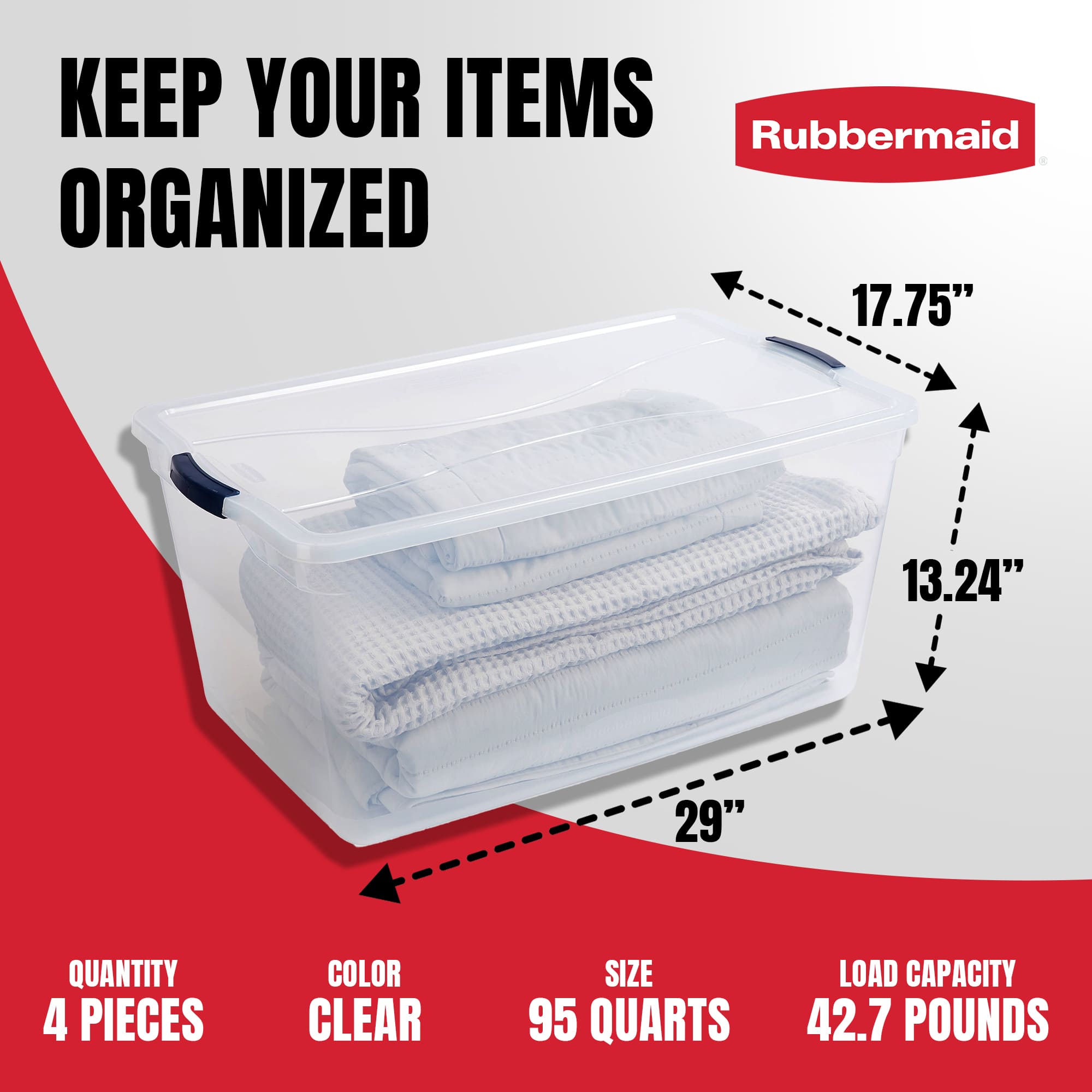 Rubbermaid 180297 Plastic-Storage-Totes - View #4