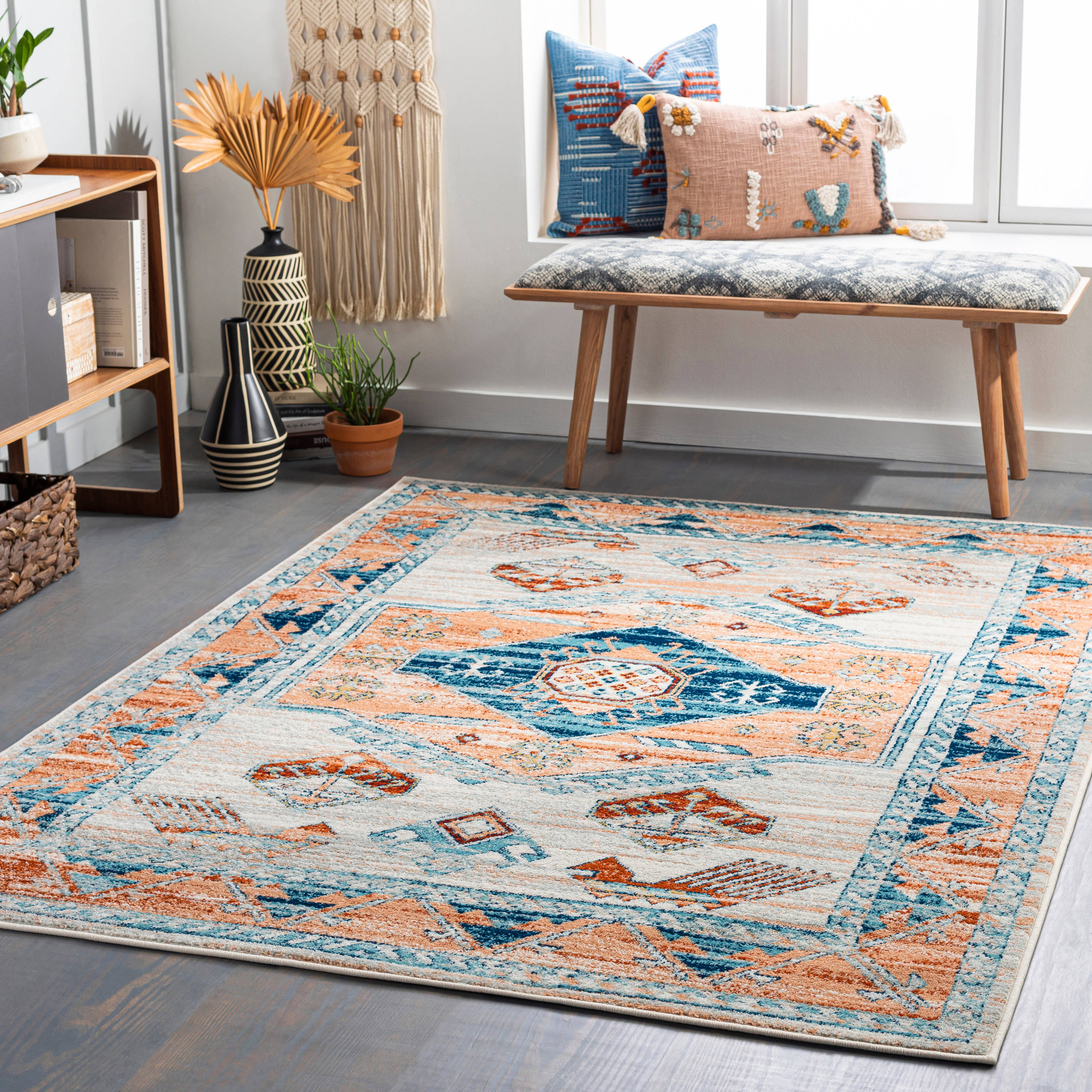 Artistic Weavers TVZ2308-71010 Tevazu 8 X 10 (ft) Light Gray Indoor Medallion Oriental Area Rug