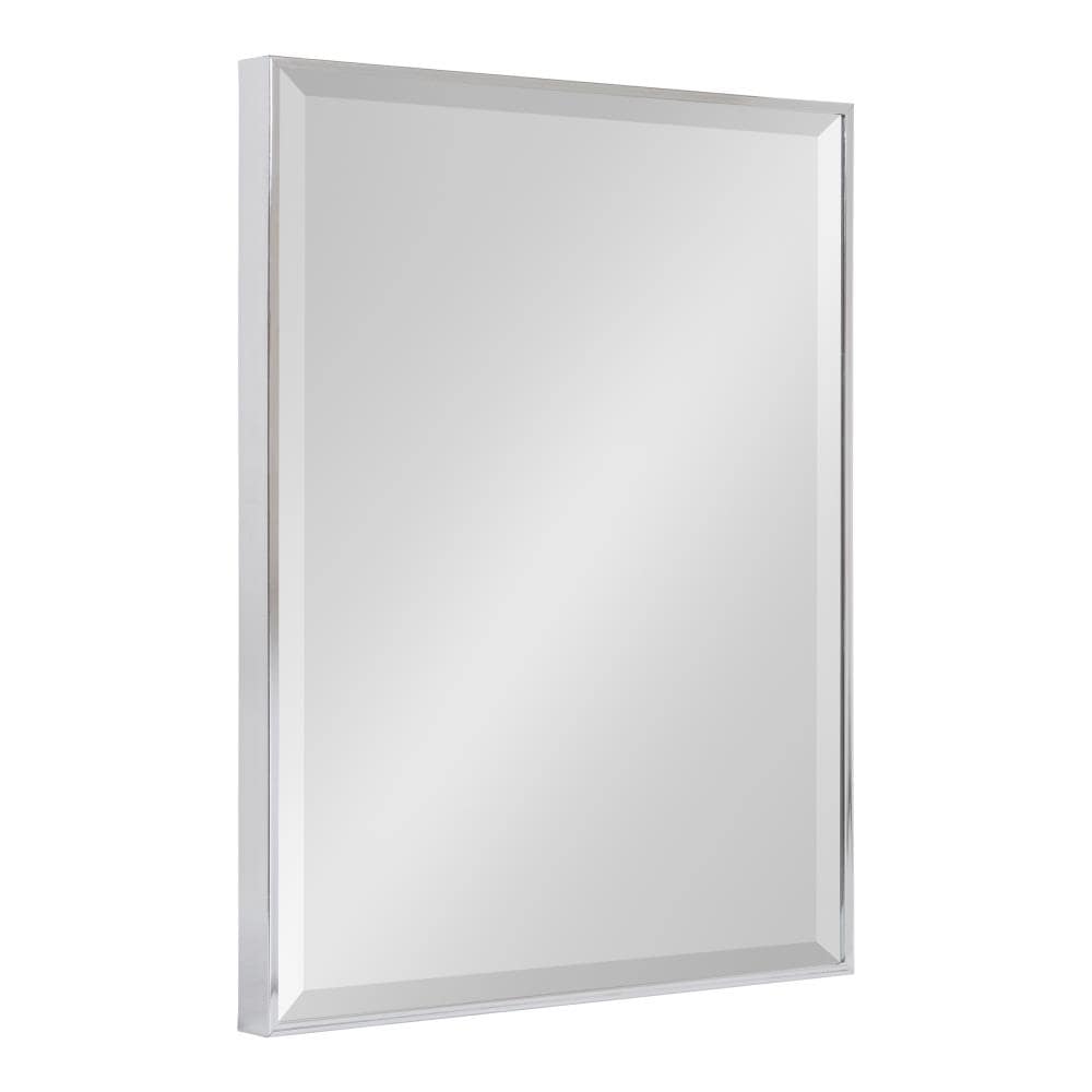 Kate and Laurel 215356 Rhodes 18.75-Inches W x 24.75-Inches H Rectangle Silver Beveled Wall Mirror