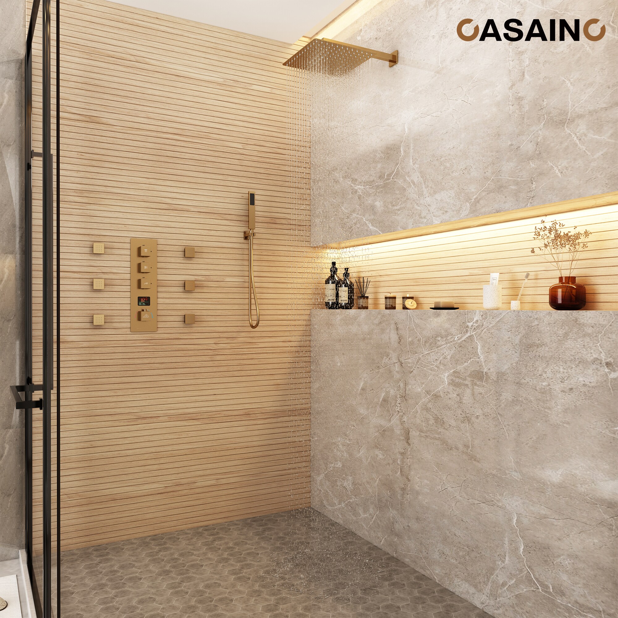 CASAINC KCHS0017-12BG Showerhead-Bar-Panels - View #2