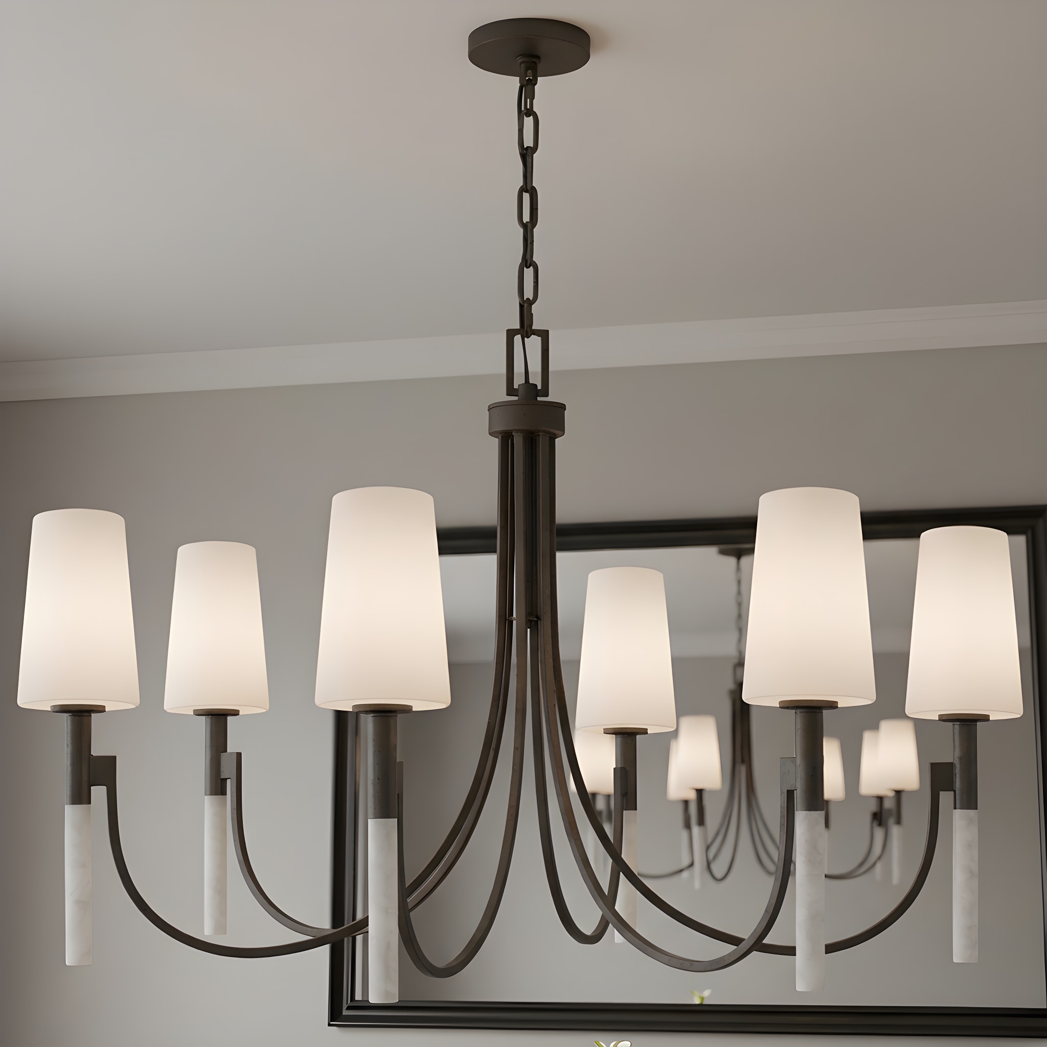 Quoizel Eloura 6 -Light Black Steel Chandelier