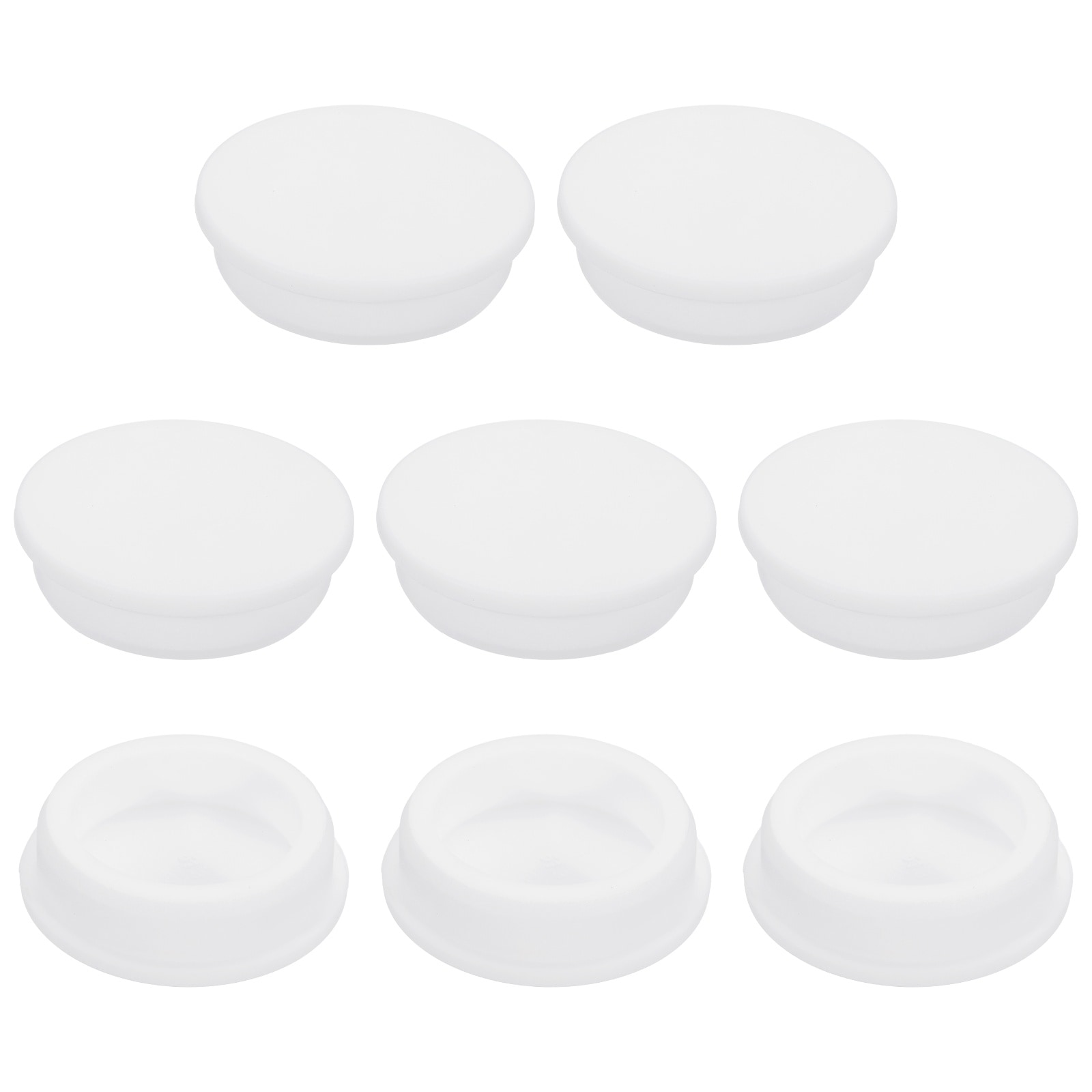 Unique Bargains 8pcs Silicone Hole Plug 51.3mm White High Temp T Type Rubber Stoppers for 50-51mm Hole Waterproof Button Hole End Covers for Powder Coating Sealing Plugs Pipe Holes