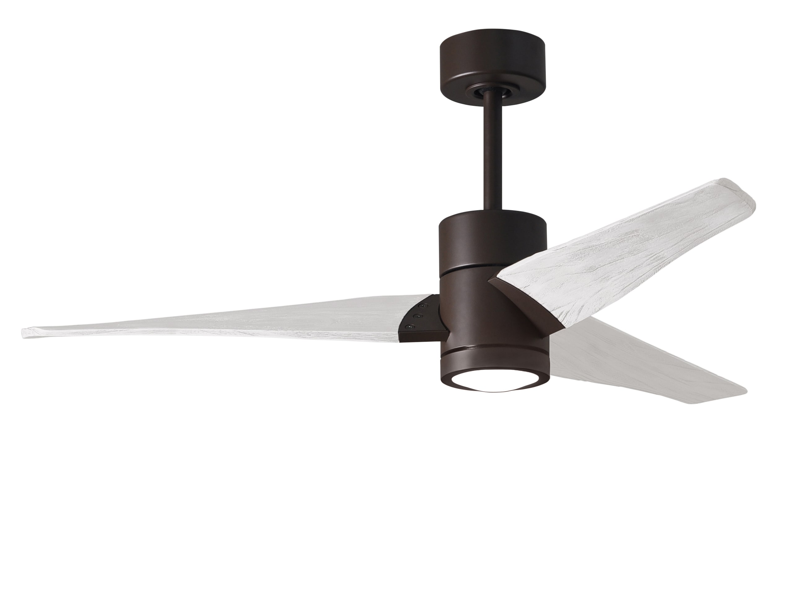 Matthews Fan Company SJ-TB-MWH-52 Super Janet 52-in Color-Changing Integrated LED Outdoor Textured Bronze with Matte White Blades Ceiling Fan With Light - Remote Included ( 3 -Blade )