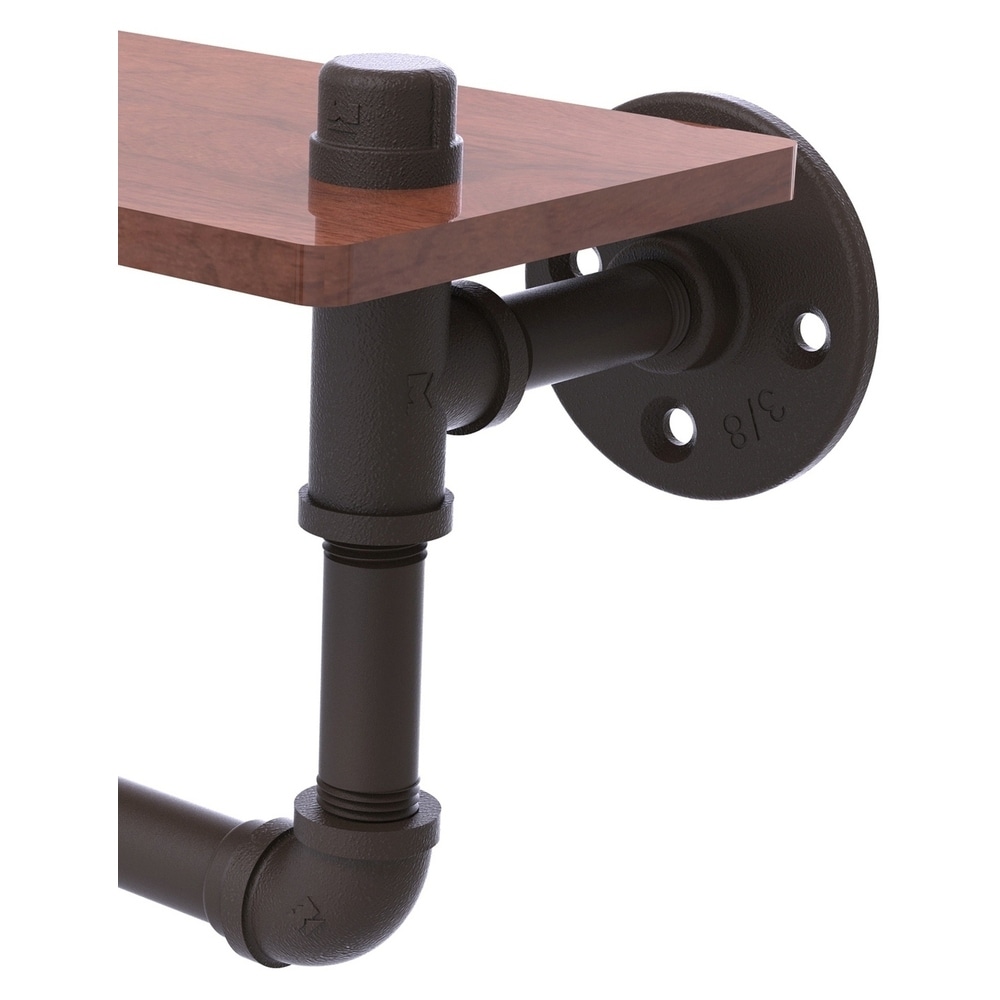 Allied Brass Pipeline Oil-Rubbed Bronze 1-Tier Metal Wall Mount ...