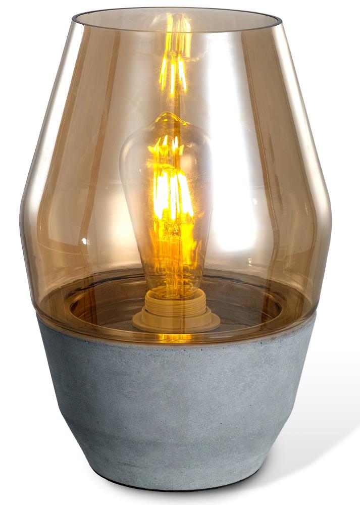 LEDPAX Technology CE1005443 7.75-in Amber LED Table Lamp with Glass Shade