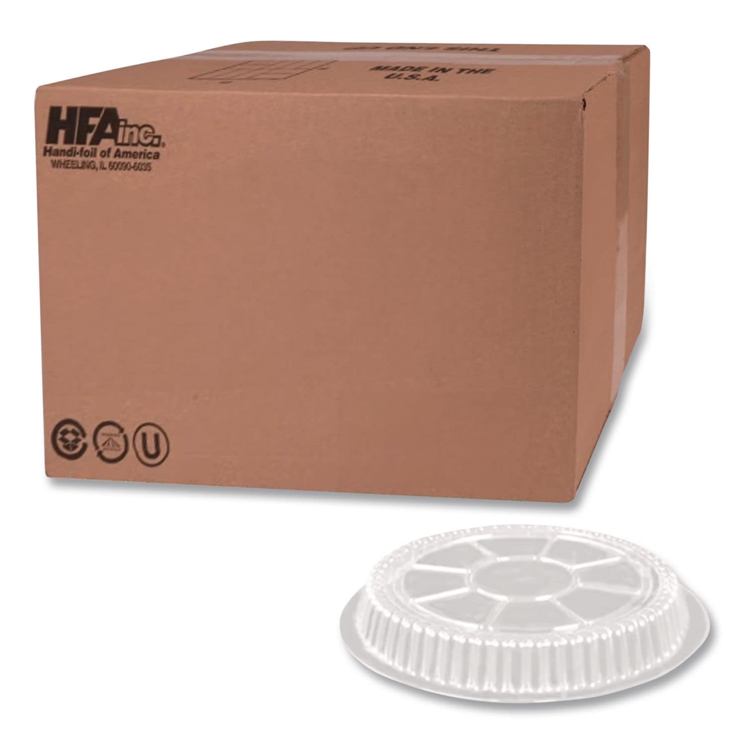 Handi-foil Plastic Dome Lids Fits Round Pan 2046 9 in Diameter x 0.88 in h Clear 500/Carton
