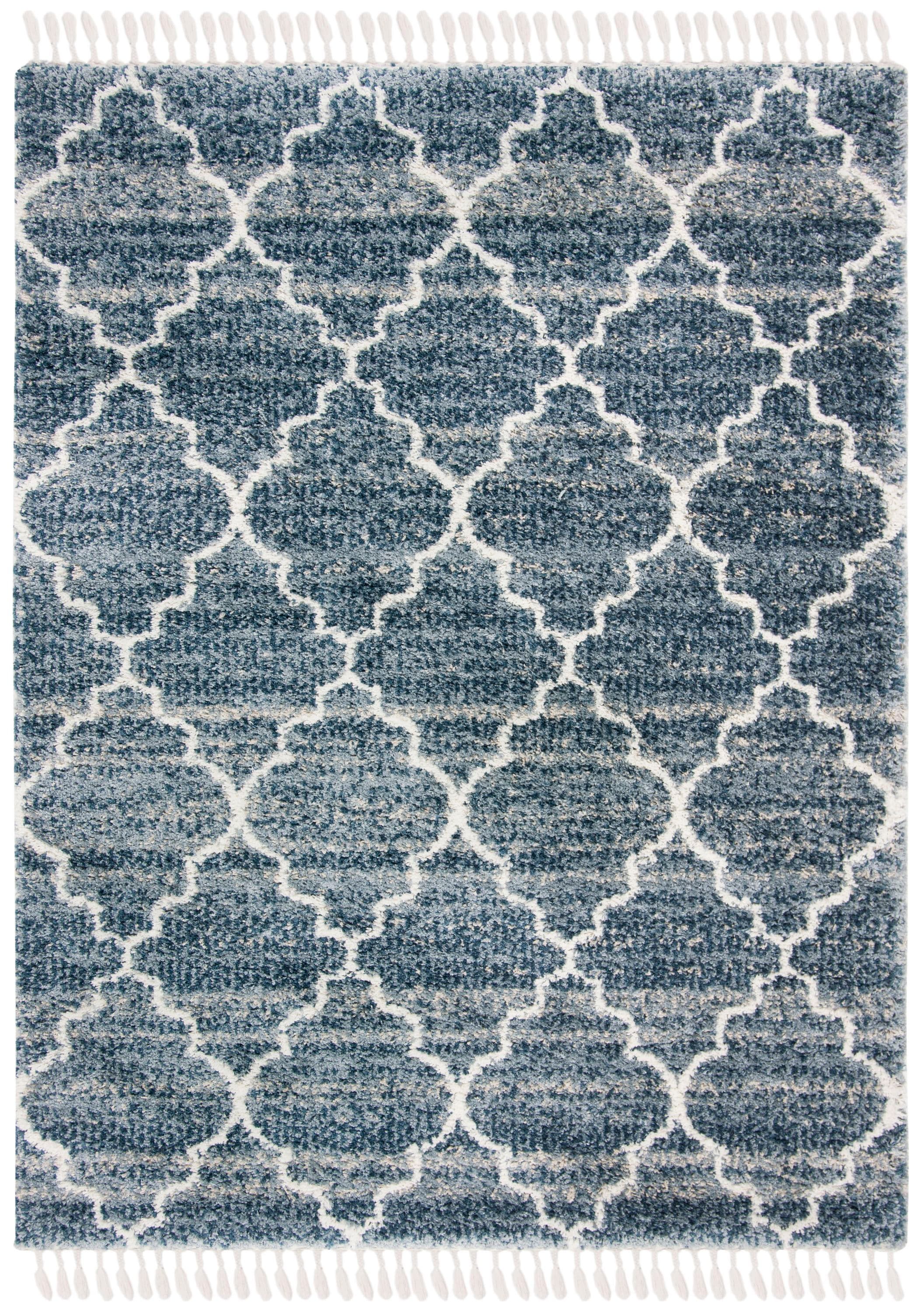 Safavieh 9 x 12 Navy/Ivory Indoor Trellis Farmhouse/Cottage Area Rug at ...