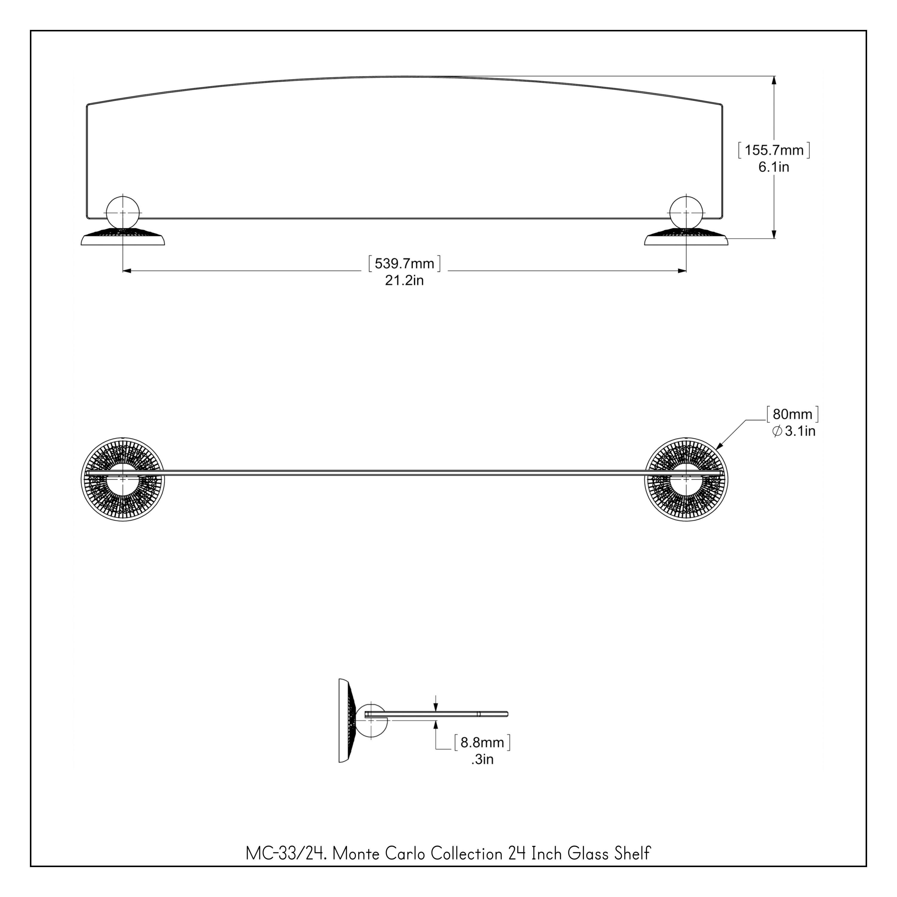Allied Brass MC-33/24-SBR Bathroom-Shelves - View #3