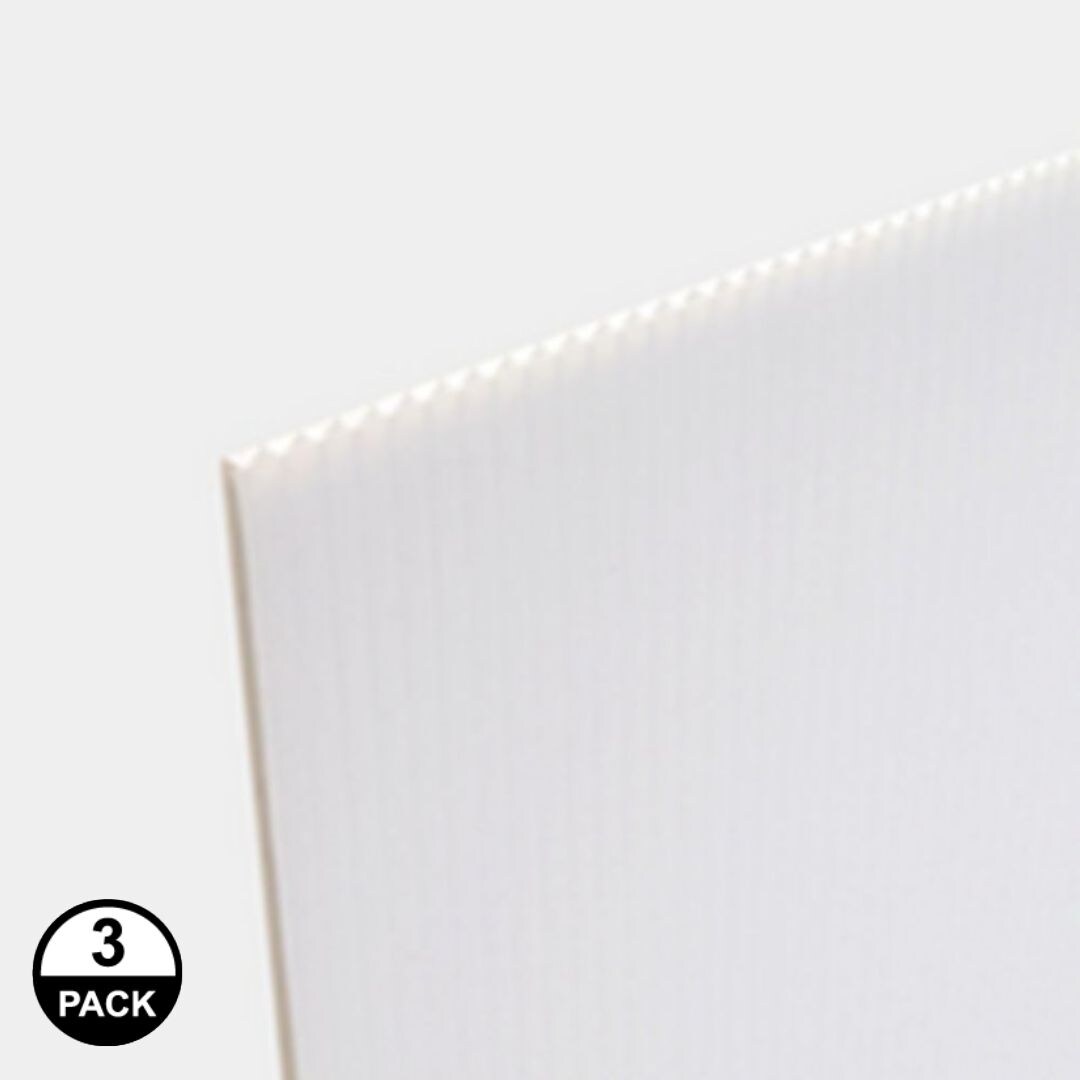 Coroplast 42457122 0.393-in T x 96-in W x 48-in L White Corrugated plastic Sheet