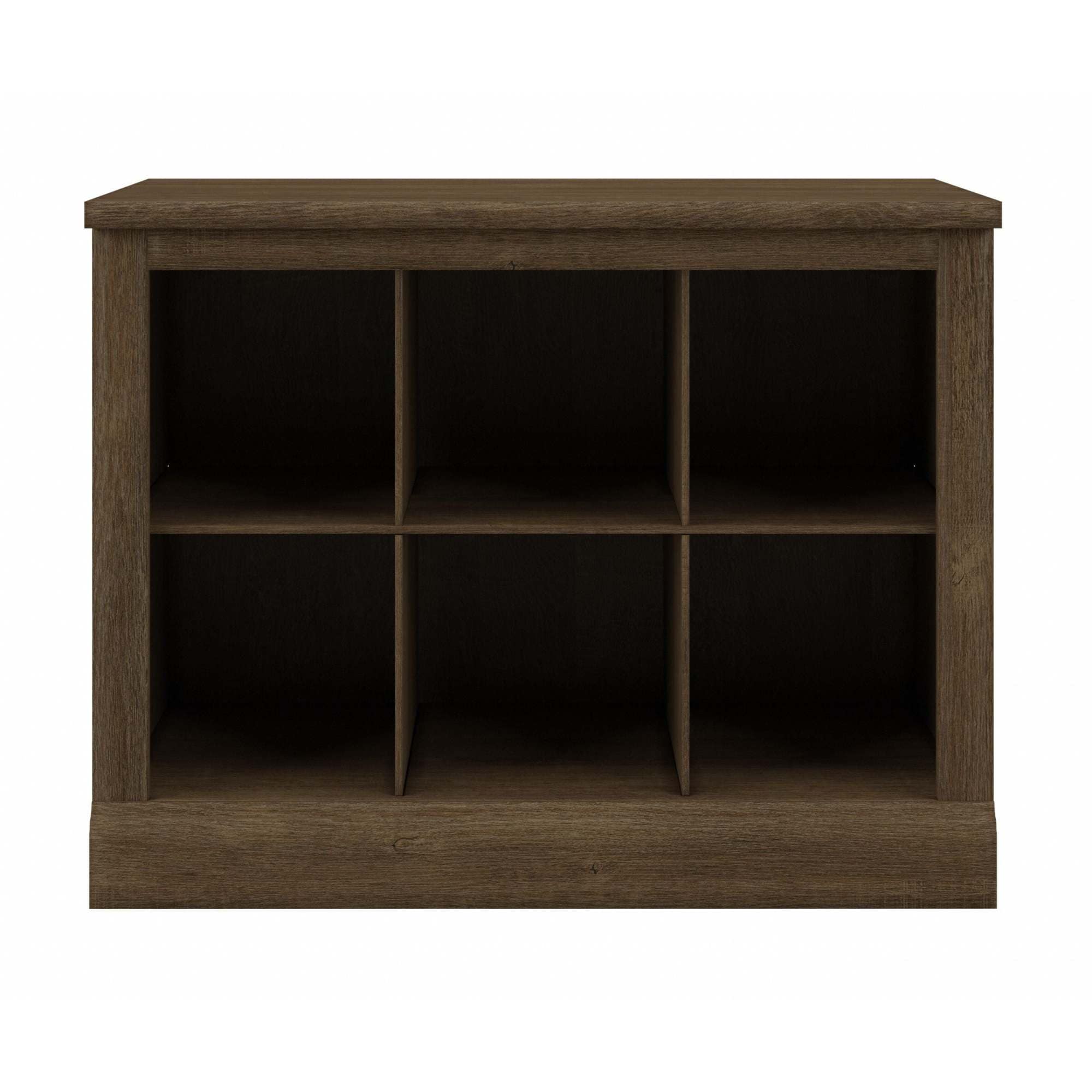 Ash Brown Engineered Wood Shoe Bench with 6 Storage Compartments