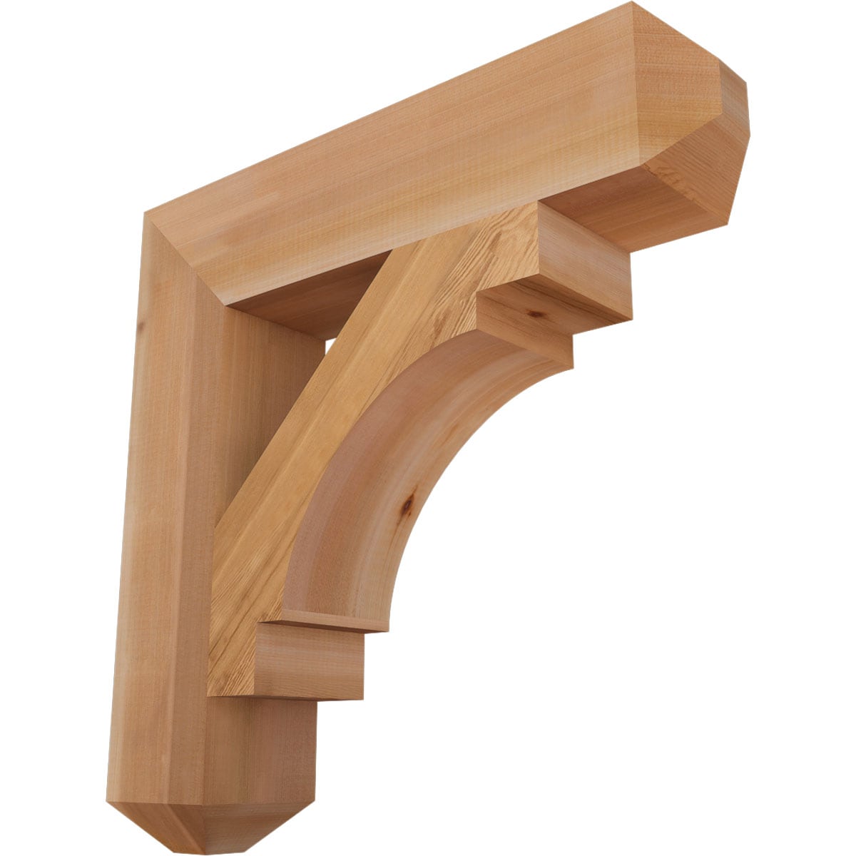 Ekena Millwork BKT06X28X28MRC04SWR Merced craftsman smooth 5-1/2-in x 28-in x 28-in Western red cedar Brown Wood Standard bracket