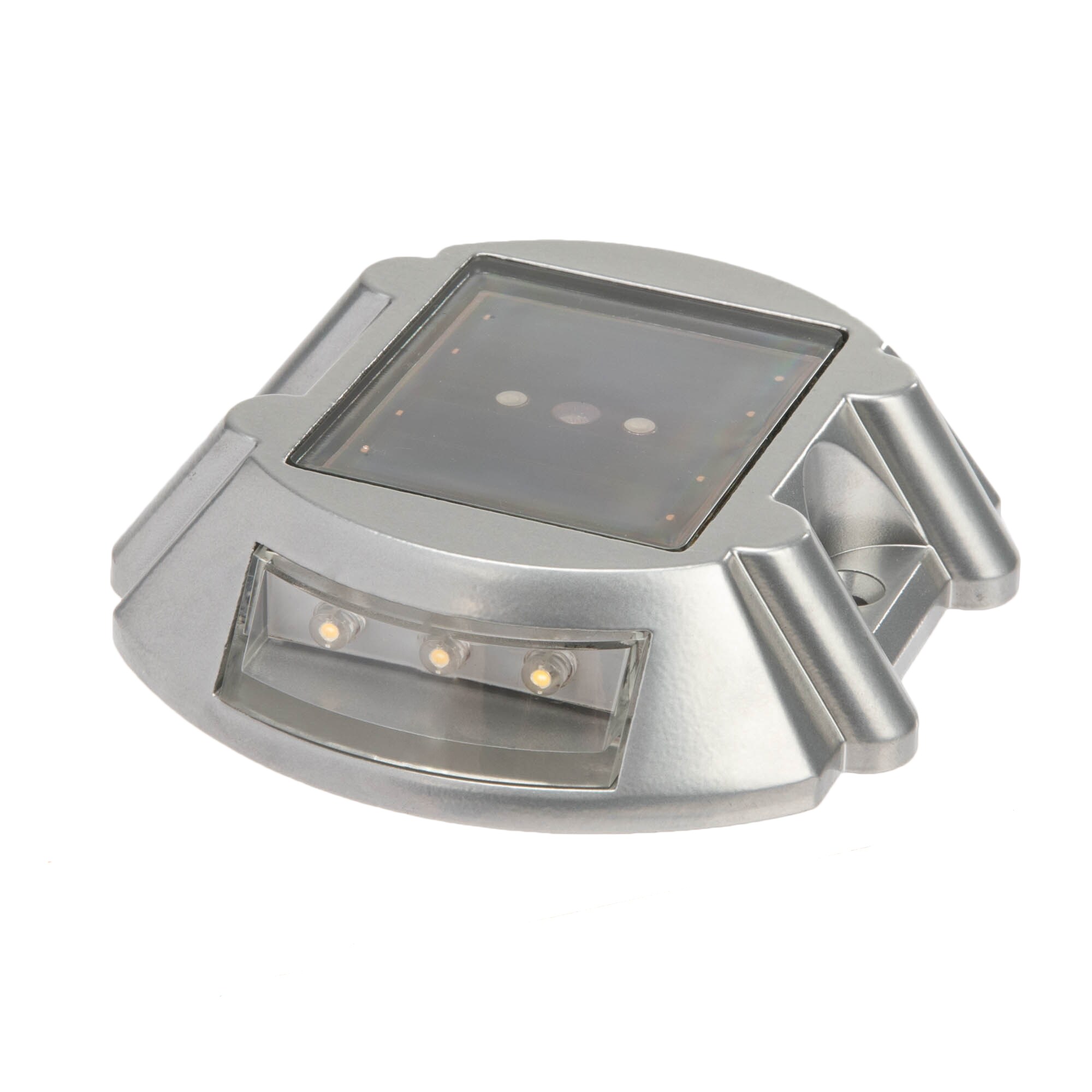 Silver Low Voltage Solar Powered Integrated LED Step Light Pack