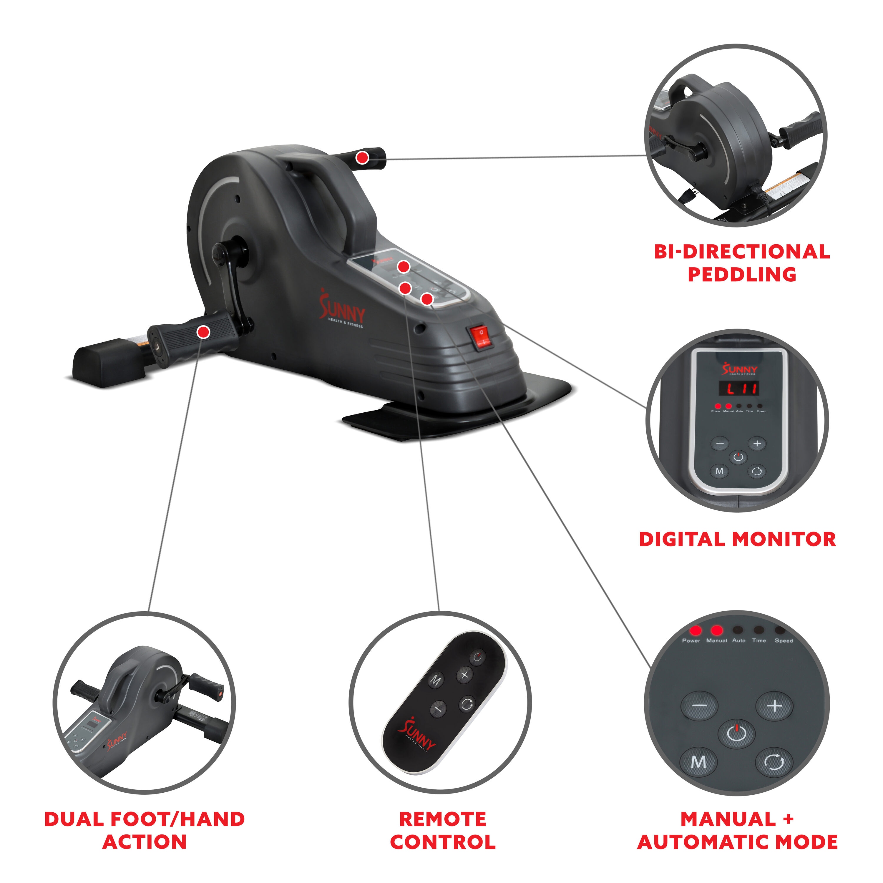 Sunny health magnetic mini exercise online bike