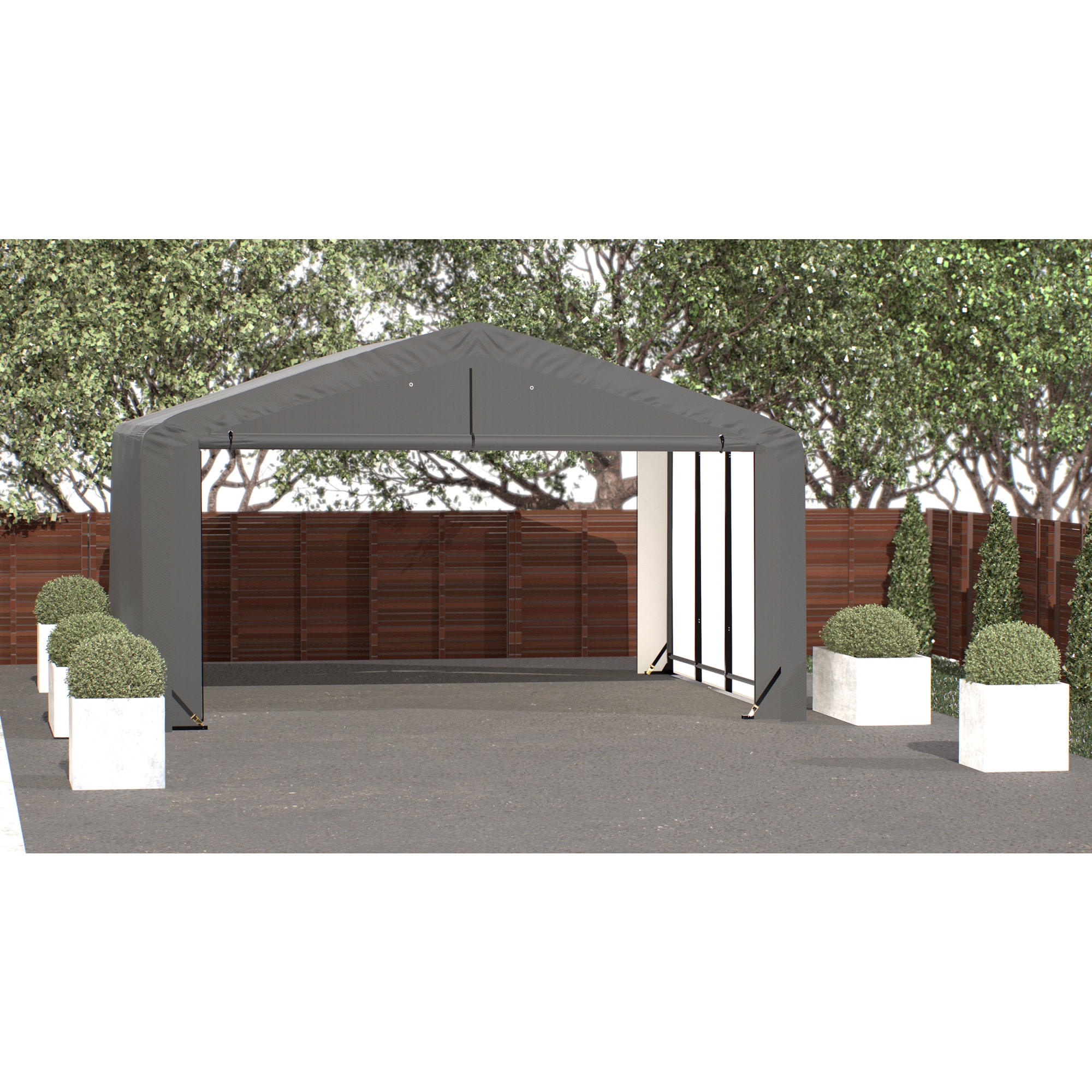 ShelterLogic SQAADD0103C02001810 20-ft x 18-ft Metal 2-car Garage Building