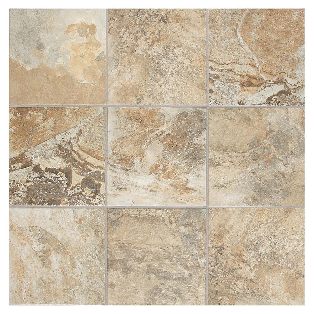 American Olean Kendal Slate 44-Pack Easdale Neutral 6-in x 6-in Glazed Porcelain Stone Look Floor and Wall Tile