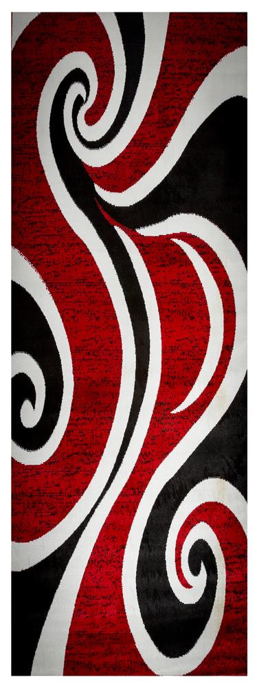 MSRUGS Frize 4 x 5 Black/Red Indoor Abstract Area Rug in the Rugs