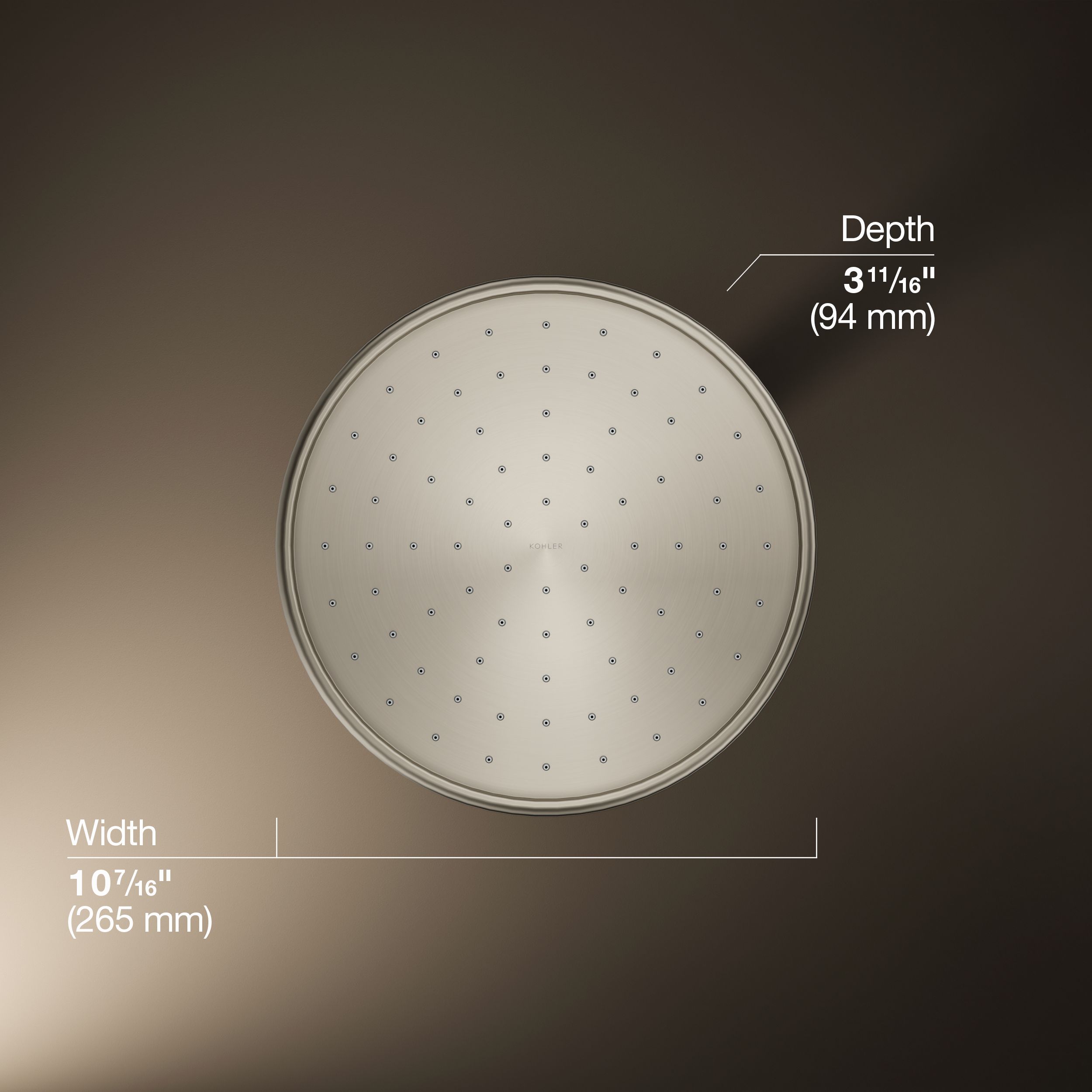 KOHLER K-13693-G-BN Fixed-Showerhead - View #3