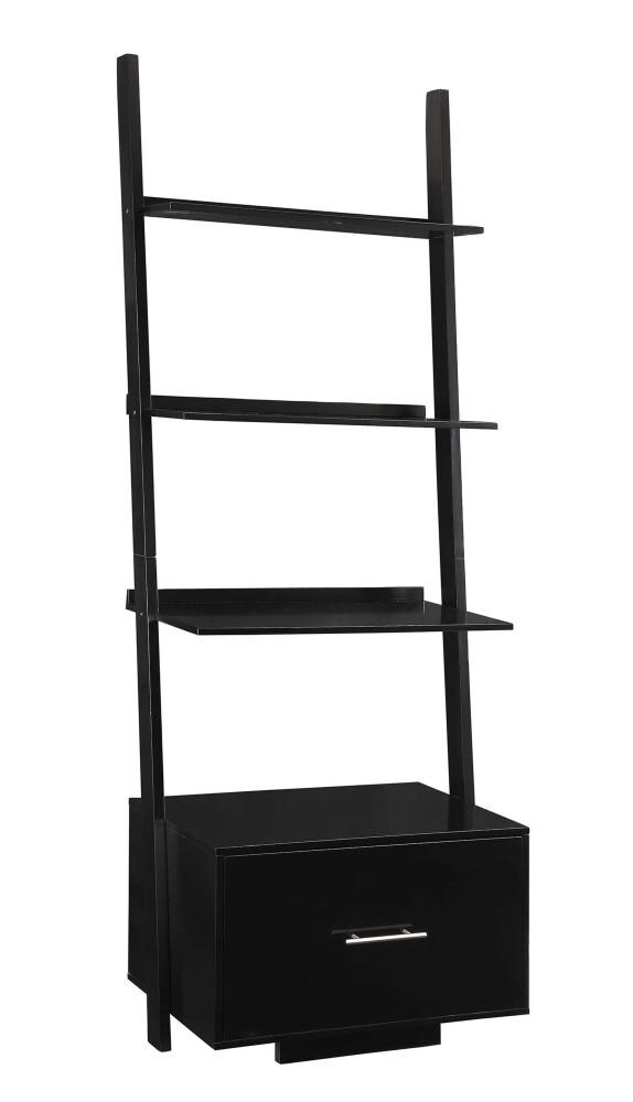 Convenience Concepts American Heritage Black 4-Shelf Ladder Bookcase ...