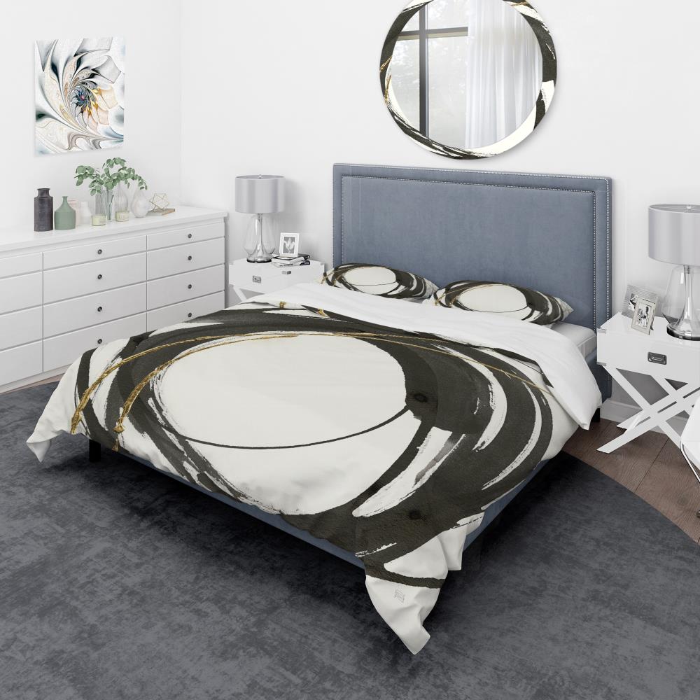 Designart BED30406-K 3 -Piece Black King Duvet cover Set