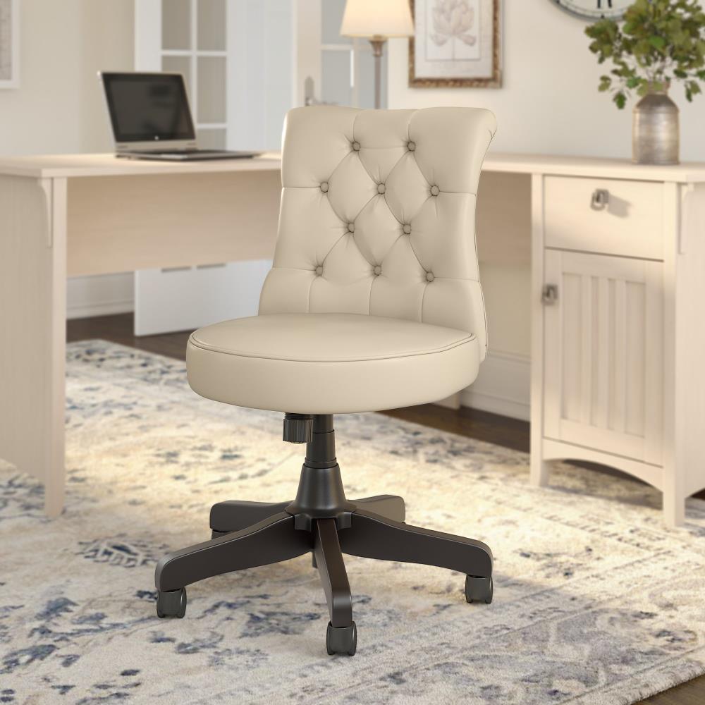 Bush Business Furniture Arden Lane Antique White Leather Contemporary  Adjustable Height Swivel Faux Leather Desk Chair at 