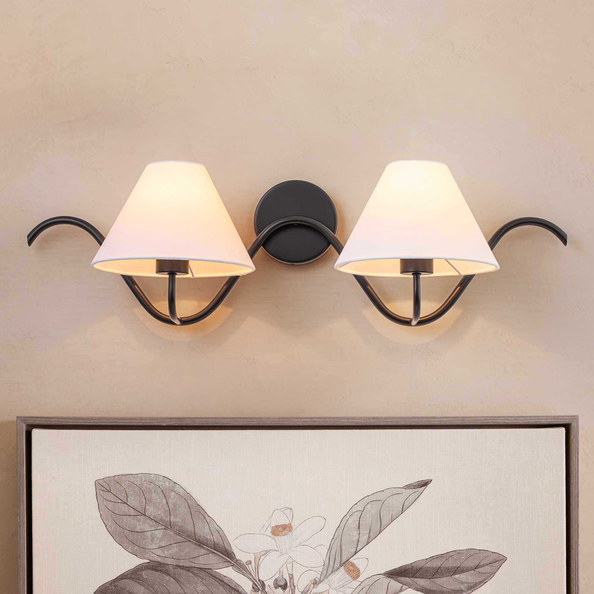 Y'INSP - Royere 29.92-in 2 Light Matte Black French country/cottage Bathroom Vanity light