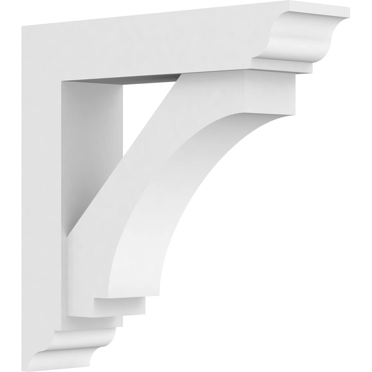 Ekena Millwork BKTP03X12X12IMP01 Standard Imperial 3-in x 12-in x 12-in White PVC Standard bracket