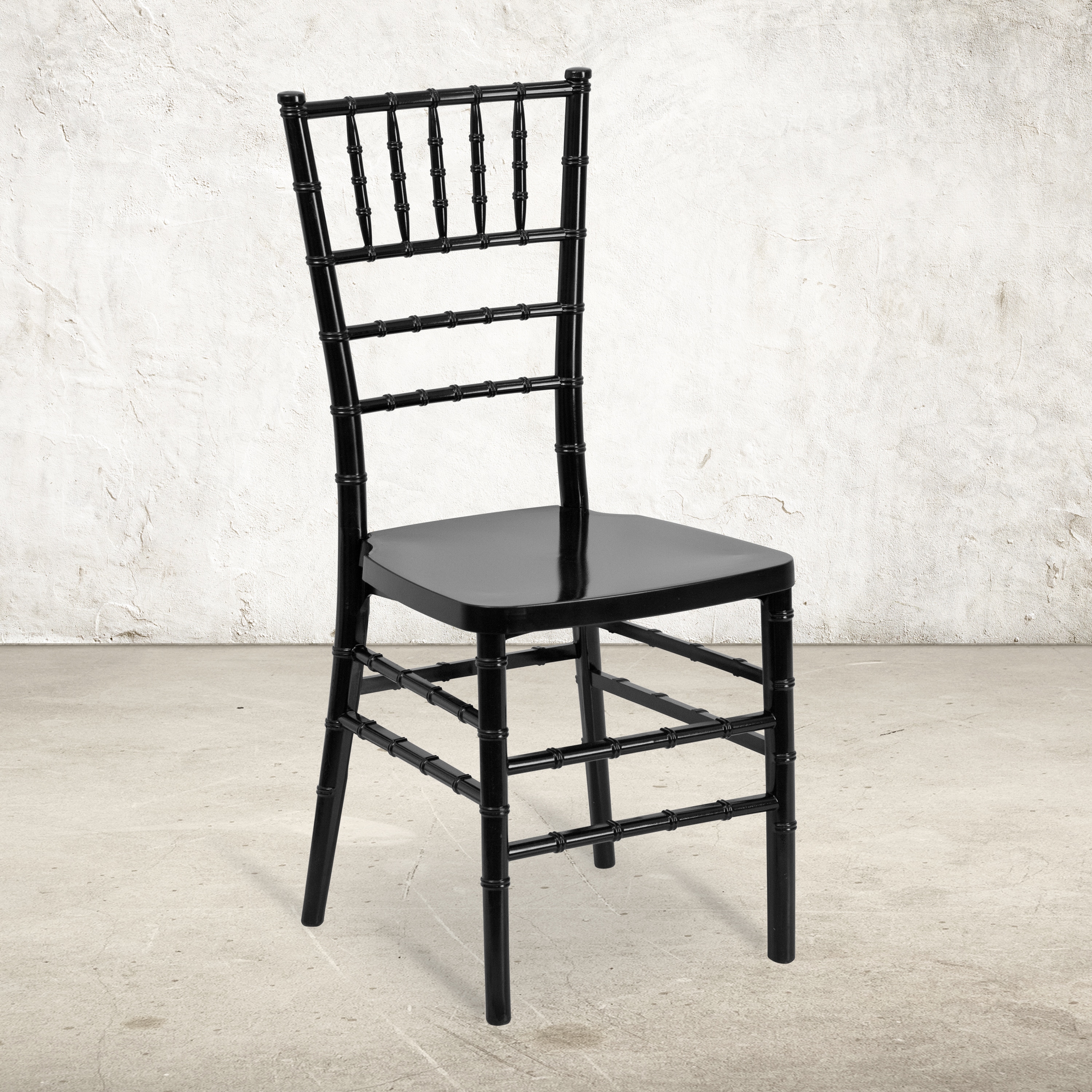 Hercules Black Resin Armless Chiavari Stacking Chair
