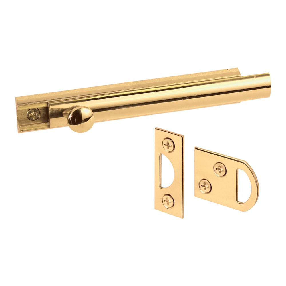Prime-Line U 9961 4-in Polished brass Solid brass Surface Bolt