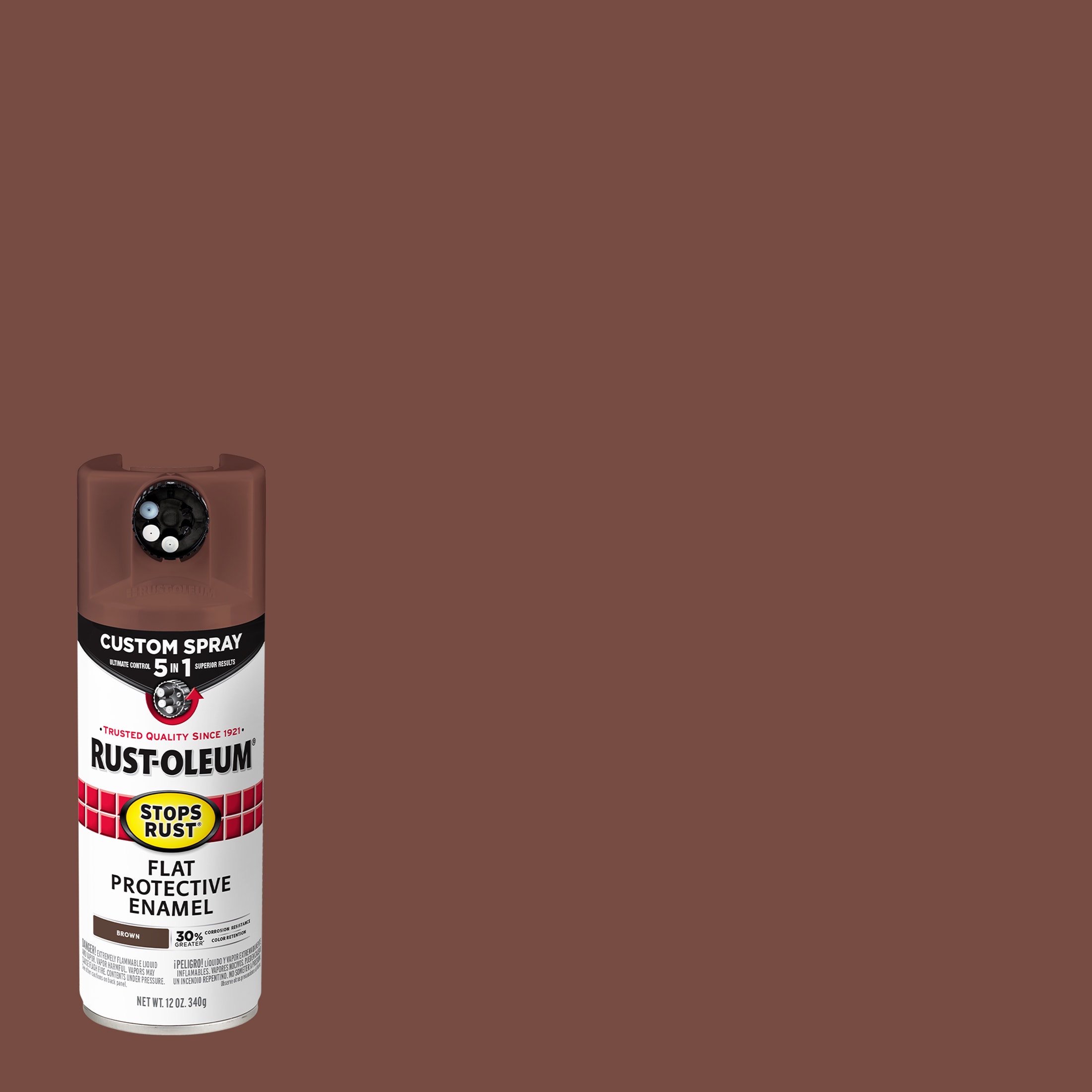 Rust-Oleum 376857 Stops Rust 5-in-1 Flat Brown Spray paint ( NET WT. 12-oz )