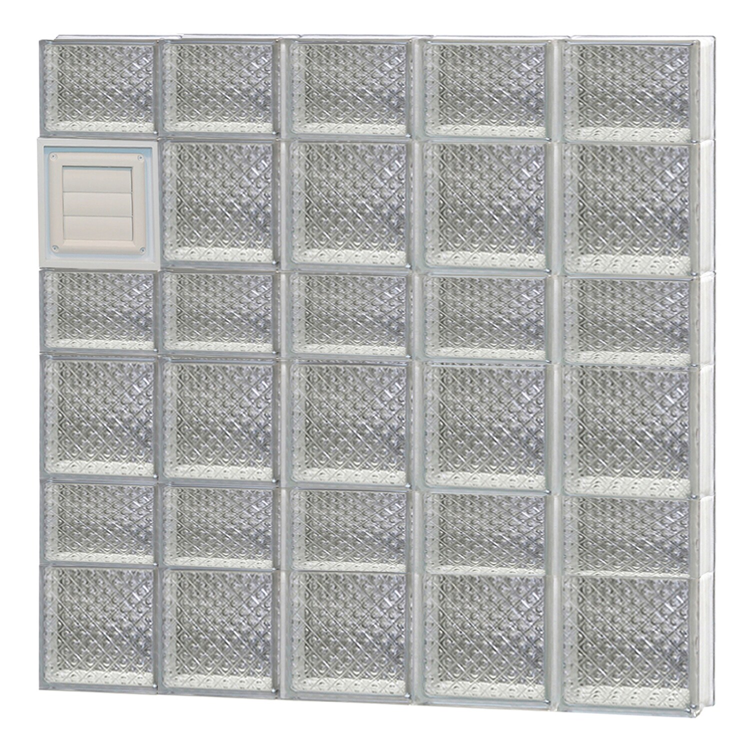 REDI2SET D4042DP Diamond Glass 38-3/4-in x 40-1/2-in Frameless Replacement Dryer vent Glass Block Window