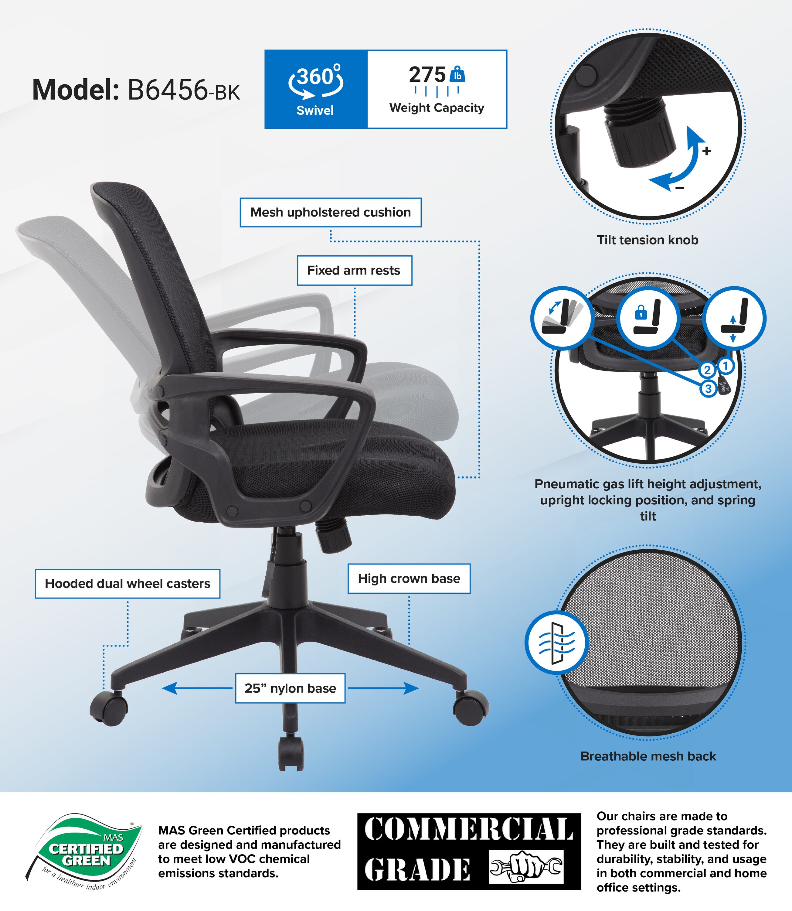 Boss Office Products B6456-BK Office-Chairs - View #6