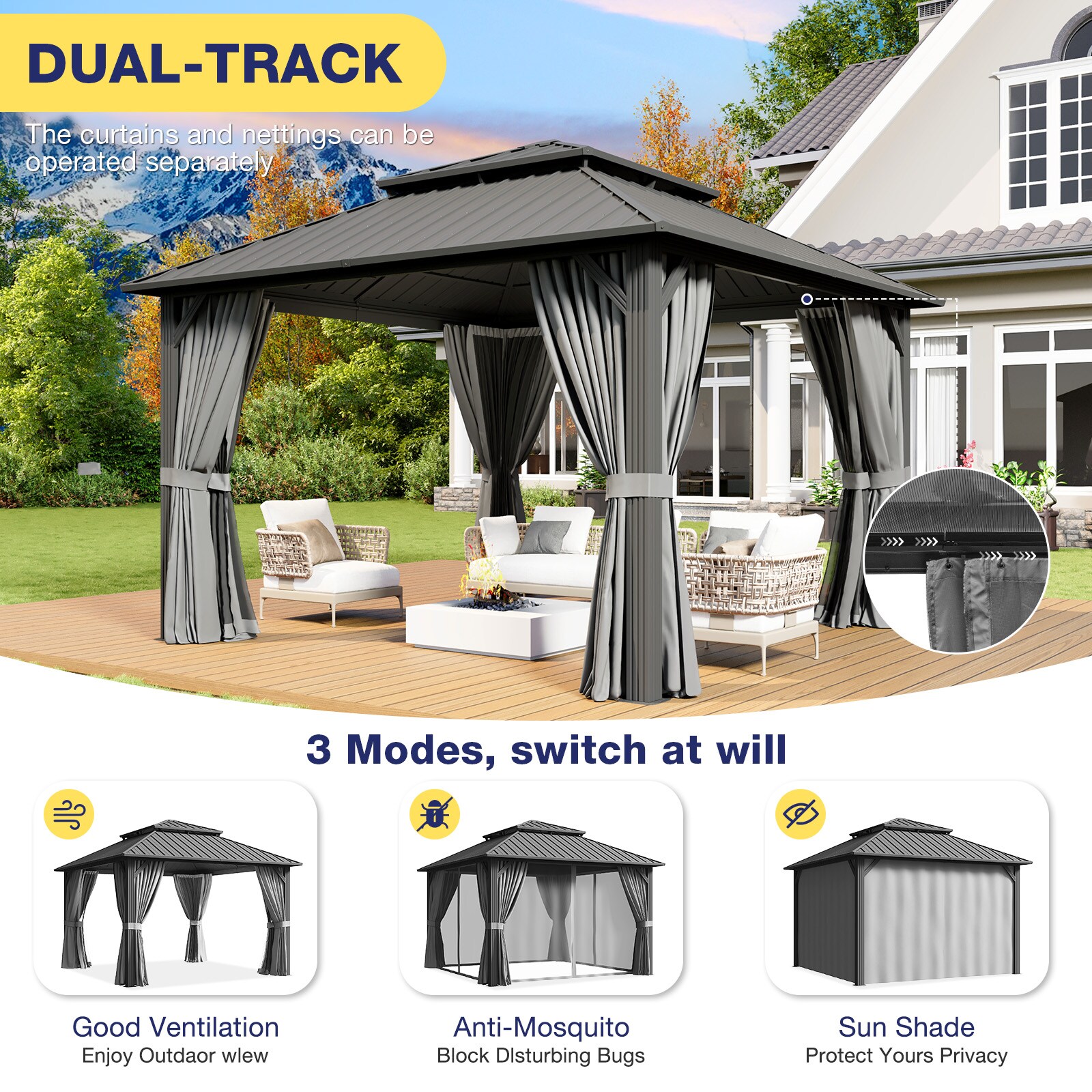 AOXUN AX-014GL41 Wood-Resin-Gazebos - View #7
