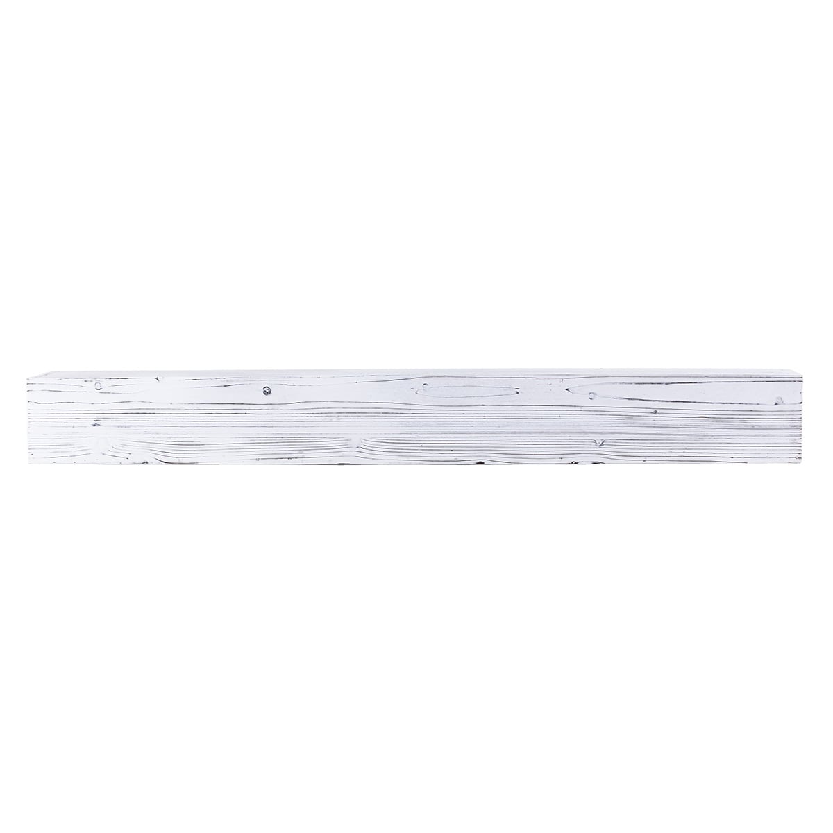 Dogberry MWETH7205WHITNONE 72-in W x 5.5-in H x 9-in D Rustic White Poplar Hollow Rustic Fireplace Mantel