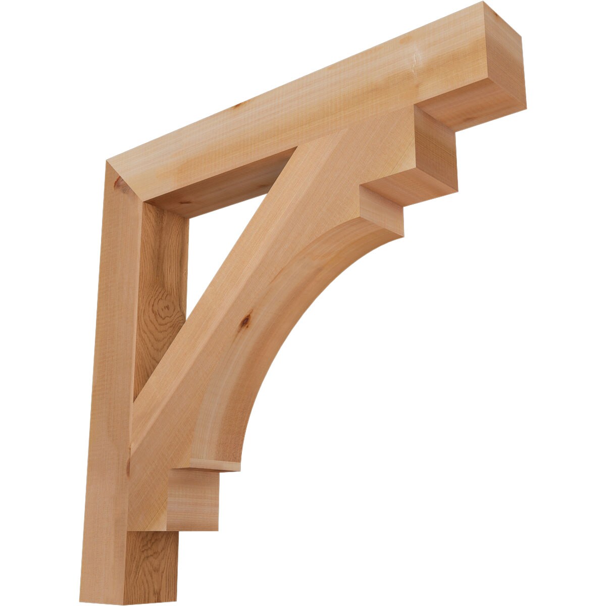 Ekena Millwork BKT04X28X28MRC05SWR Merced block smooth 3-1/2-in x 28-in x 28-in Western red cedar Brown Wood Standard bracket
