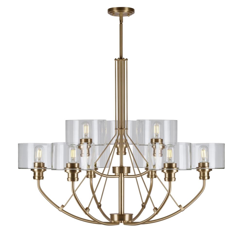 Forte Lighting 2748-09-12 Zane 9-Light Brushed Gold TransitionalChandelier