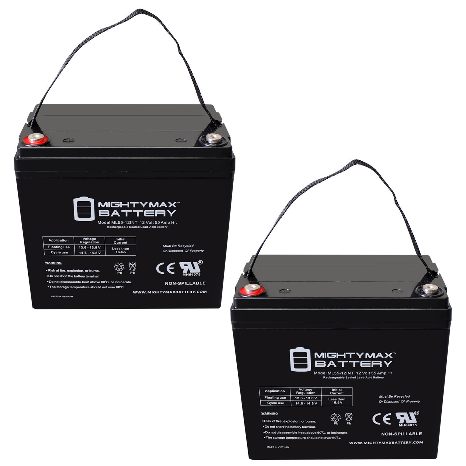 Mighty Max Battery 12V 55AH for-mK M22NFSLDG Rechargeable Sealed Lead ...