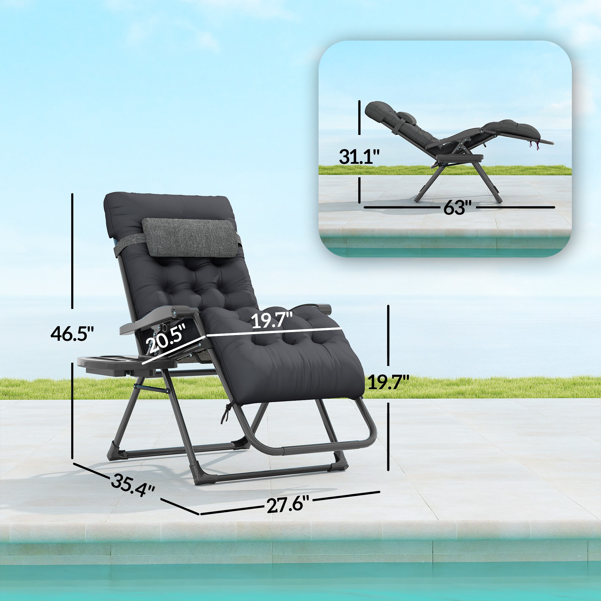 Outsunny 84B-803BK Chaises-Settees - View #3