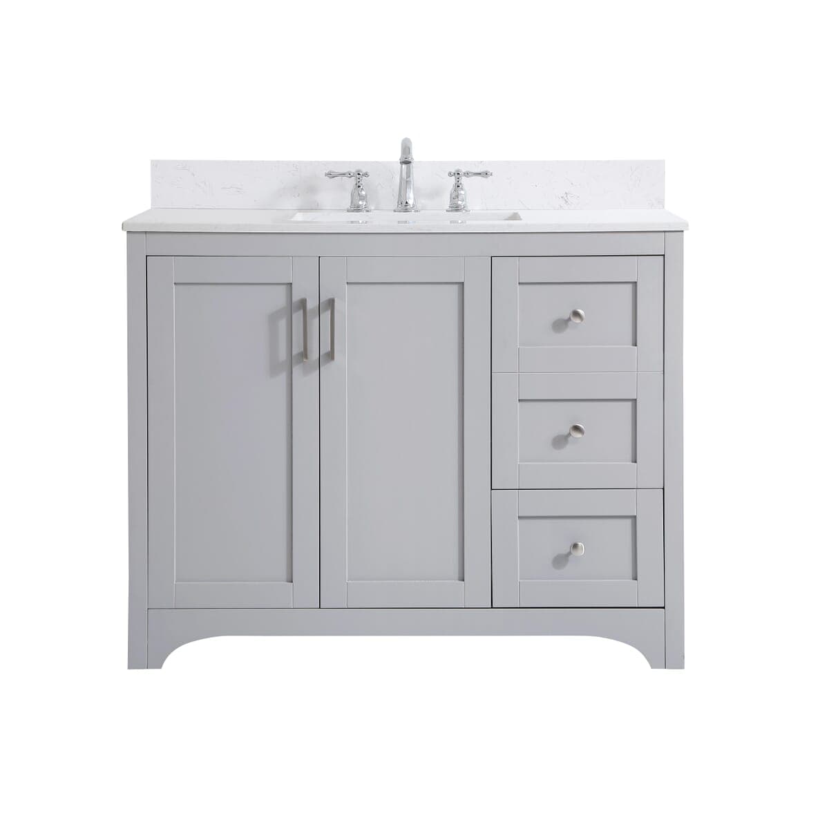 Simply Living Home Montrose 42 inch Single Bathroom Vanity in Grey with Backsplash