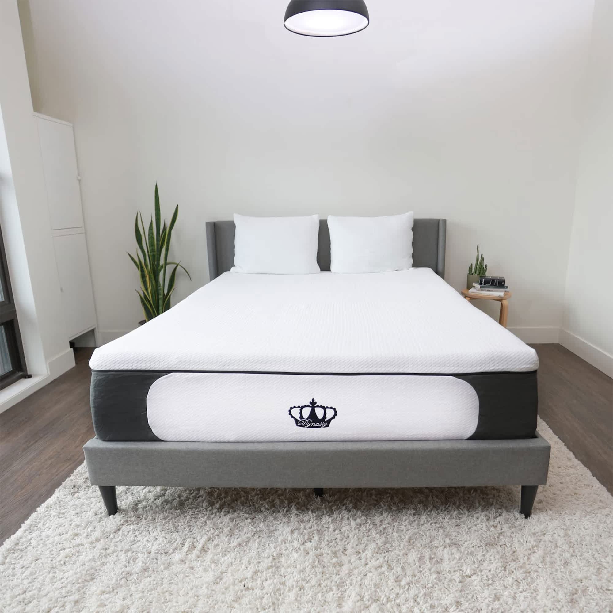 Dynasty Mattress 289691 14.5 Inch CoolBreeze Gel Memory Plush Queen Size Foam Mattress with Medium Soft Firmness with Machine Washable Zippered Silk Cover