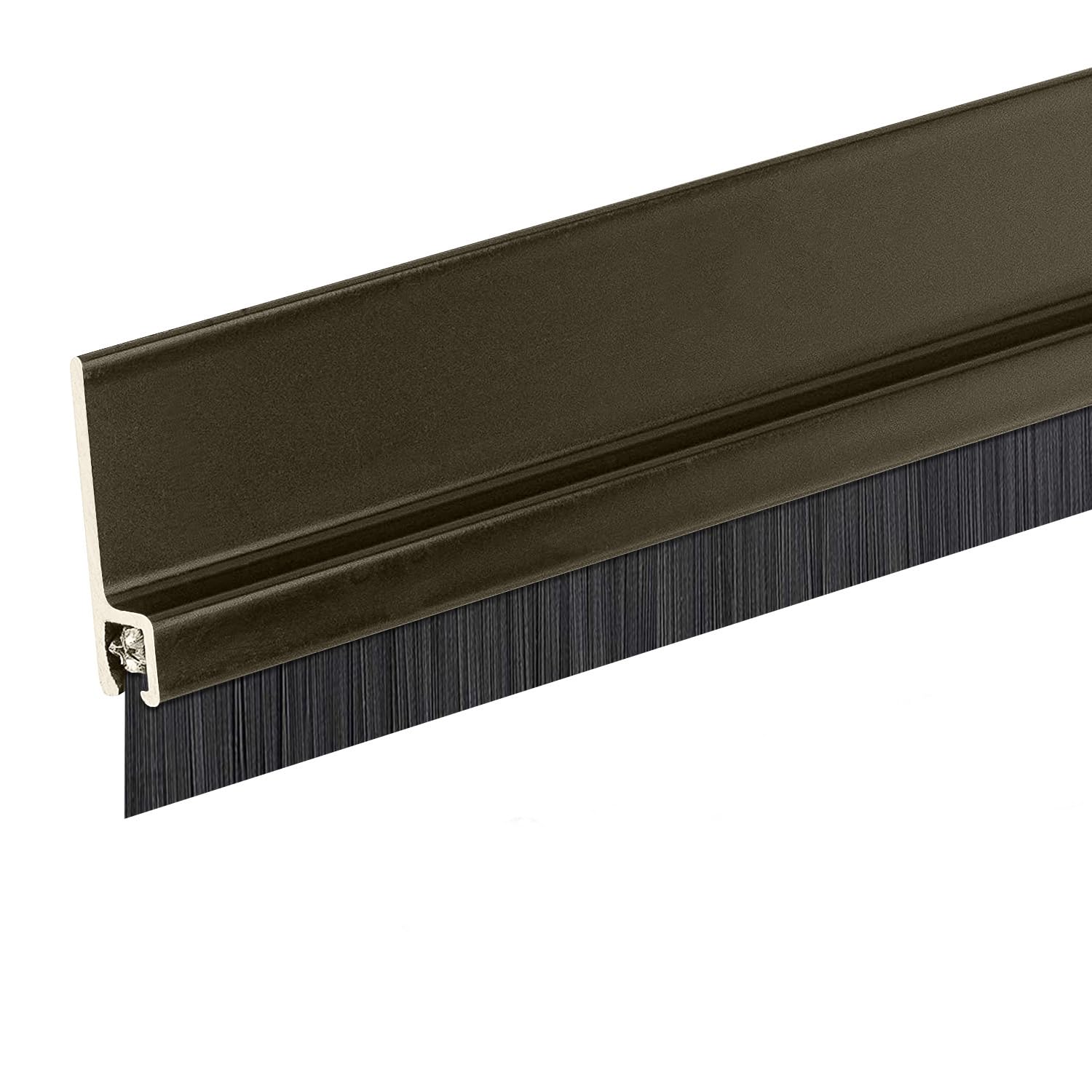 Randall Manufacturing Co., Inc Adhesive-Backed Brush Door Sweep Brown Trim with Black 3/4Inch Brush 3 ft