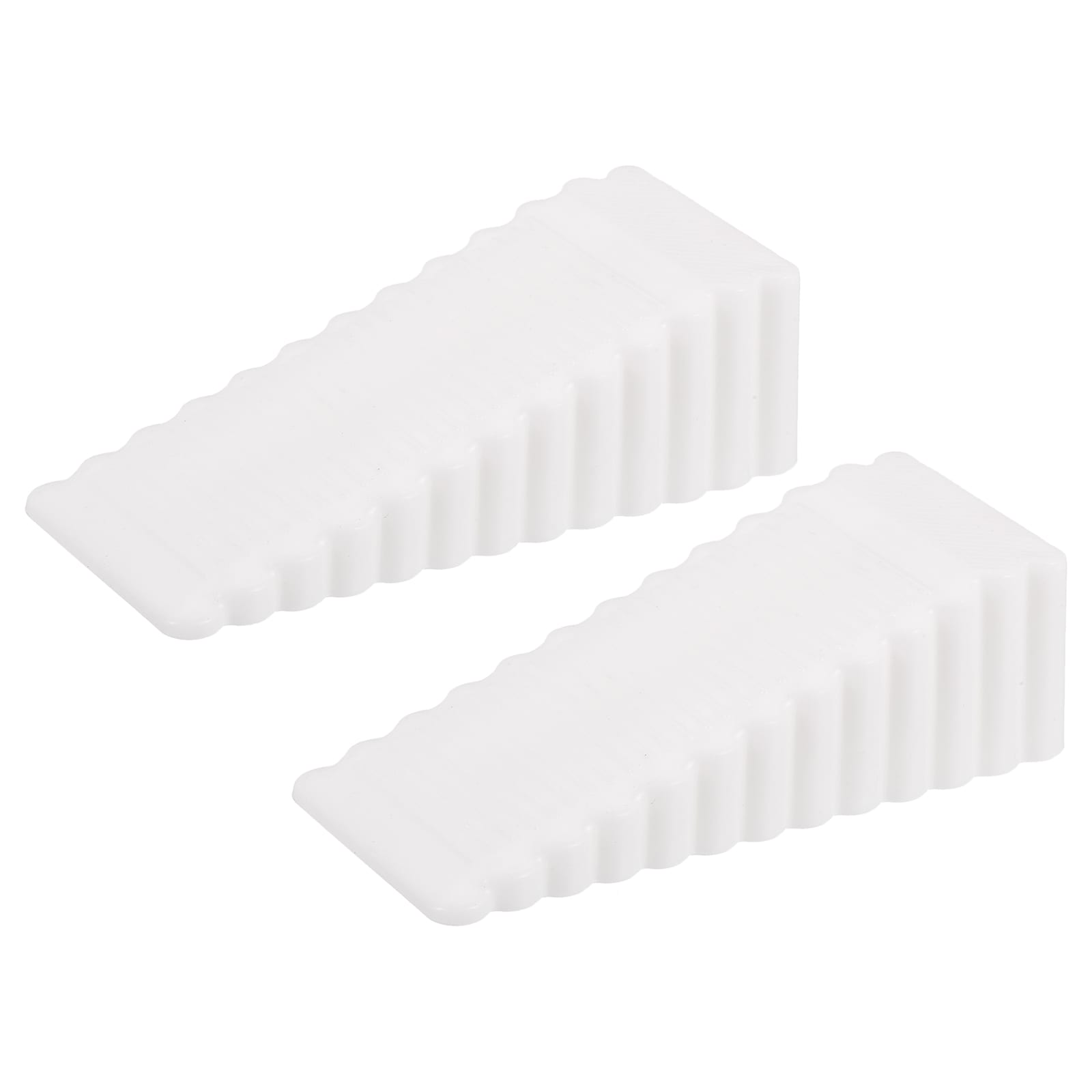 Unique Bargains 2pcs Door Stoppers for Bottom of Door 28mm/1.10 Inch Door Stops Rubber Door Stopper Wedge Anti Slip Window Stopper Door Stackable White